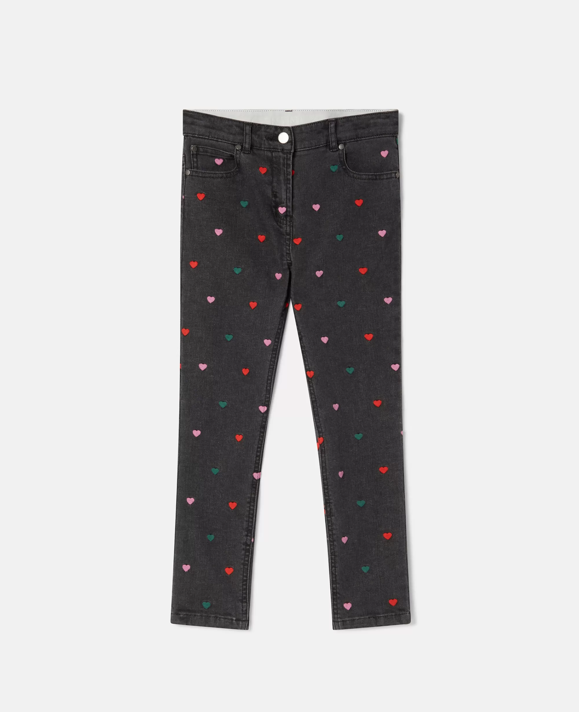 Bambini Stella McCartney Pantaloni E Shorts>Jeans Skinny Con Ricamo Cuore