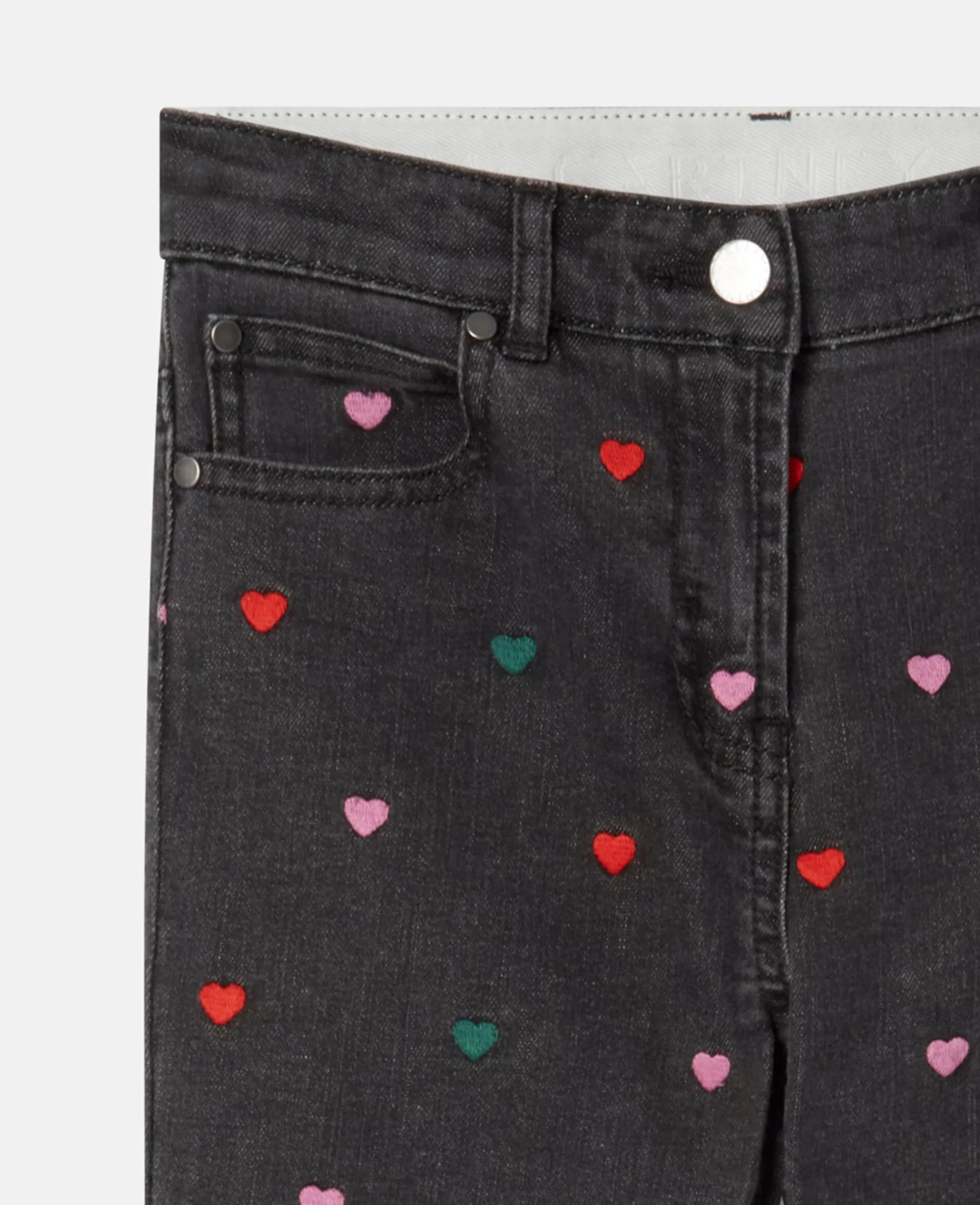 Bambini Stella McCartney Pantaloni E Shorts>Jeans Skinny Con Ricamo Cuore