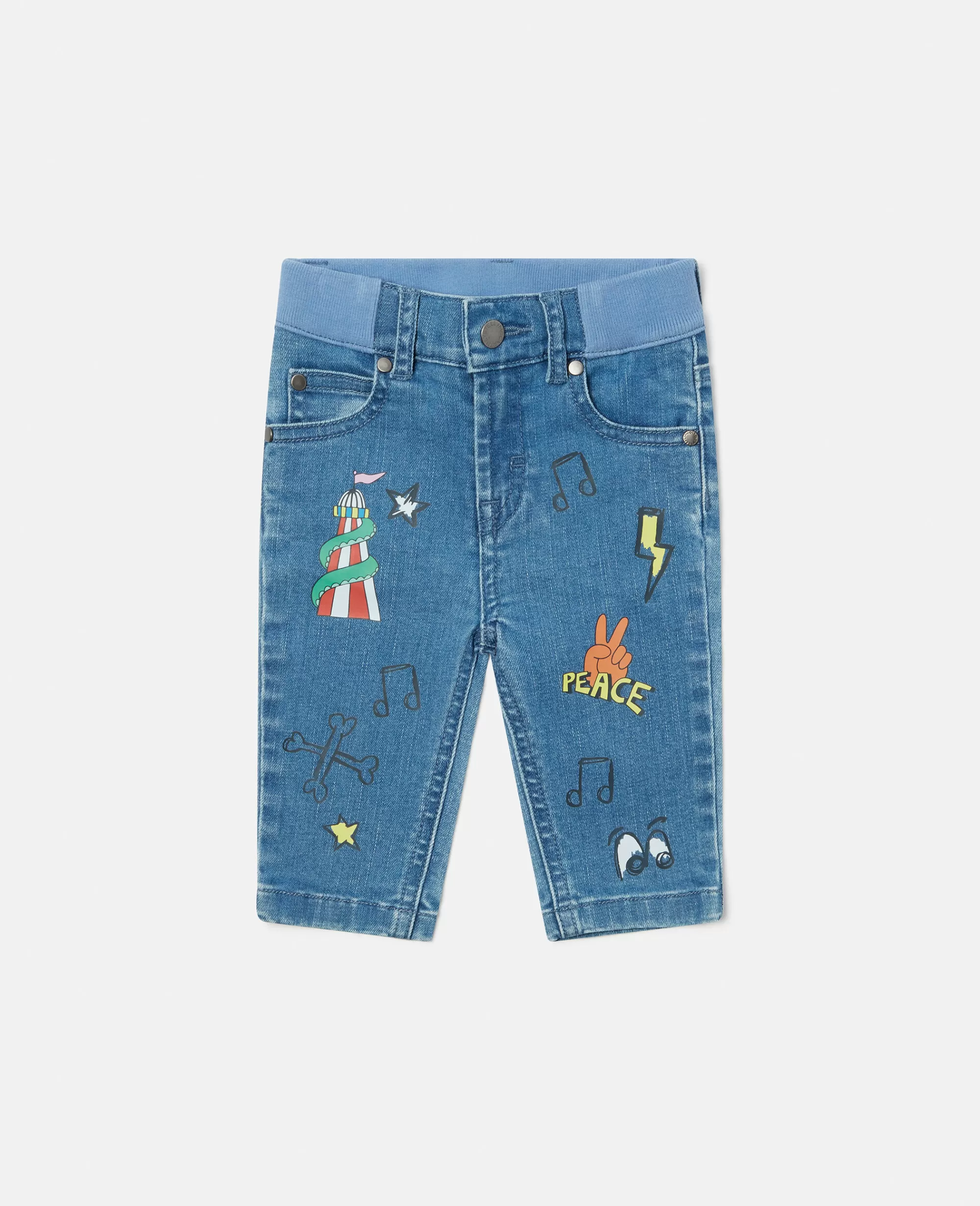 Bambini Stella McCartney Pantaloni E Shorts>Jeans Slim Fit Con Stampa Disegni