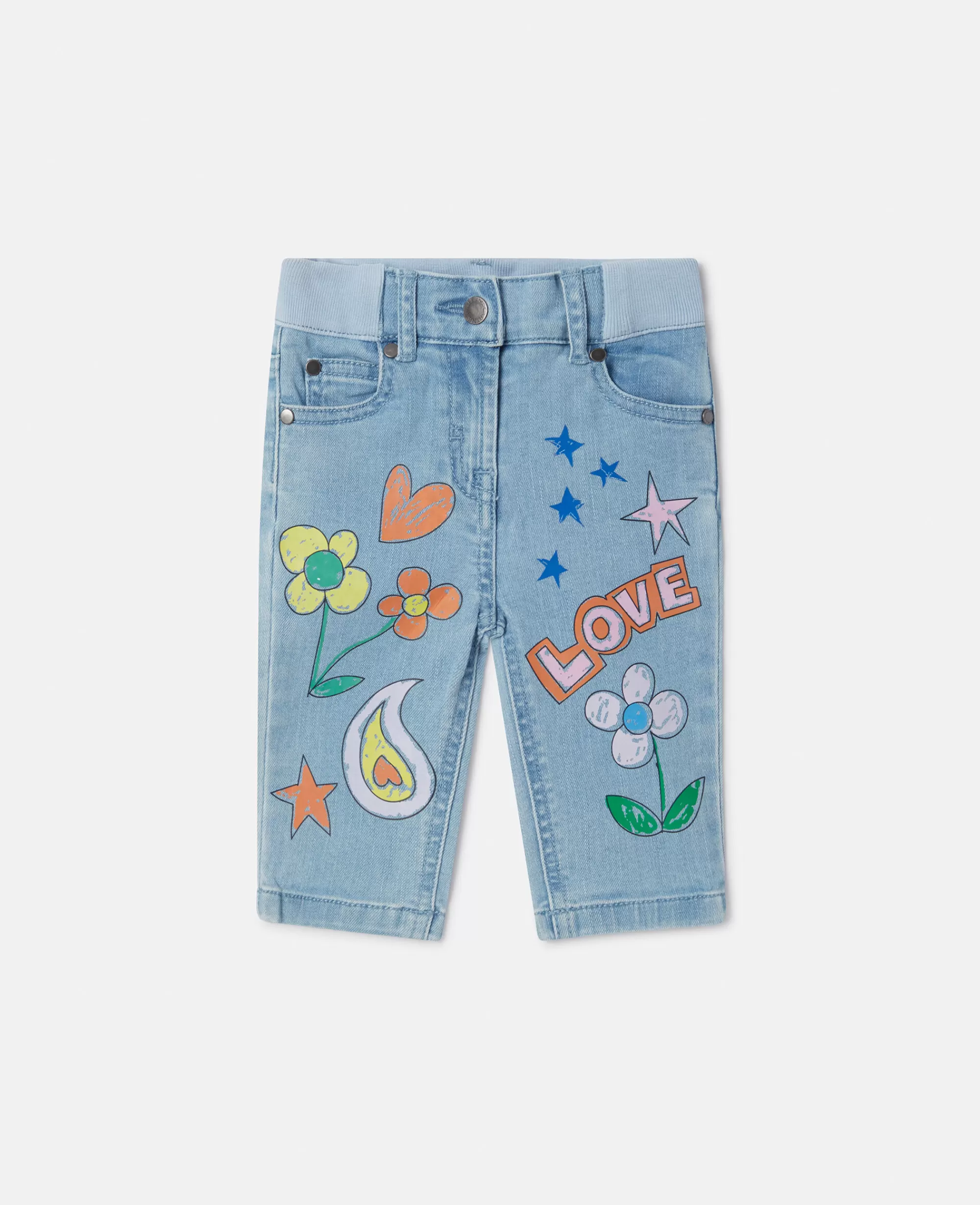 Bambini Stella McCartney Pantaloni E Shorts>Jeans Slim Fit Con Stampa Disegni