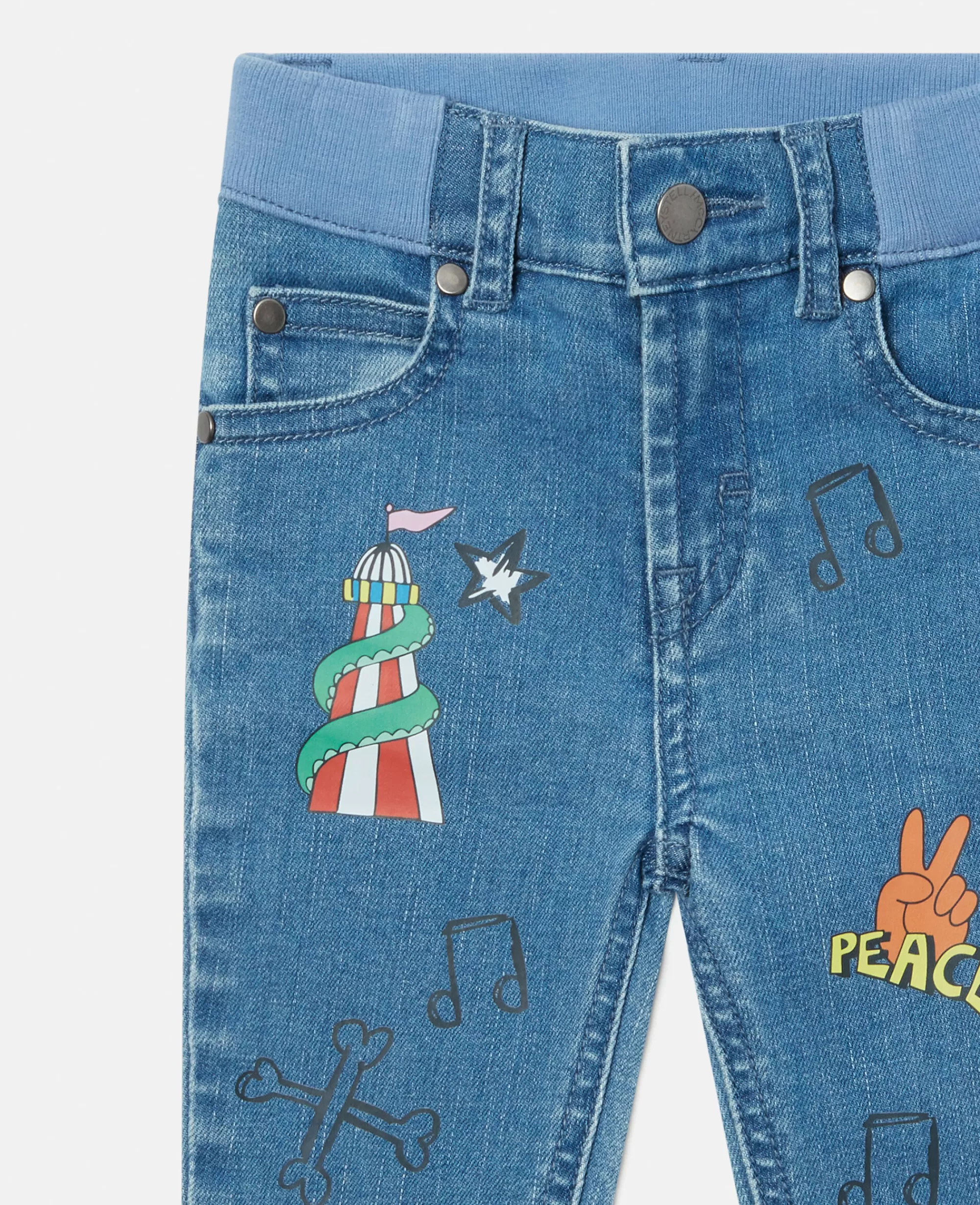 Bambini Stella McCartney Pantaloni E Shorts>Jeans Slim Fit Con Stampa Disegni