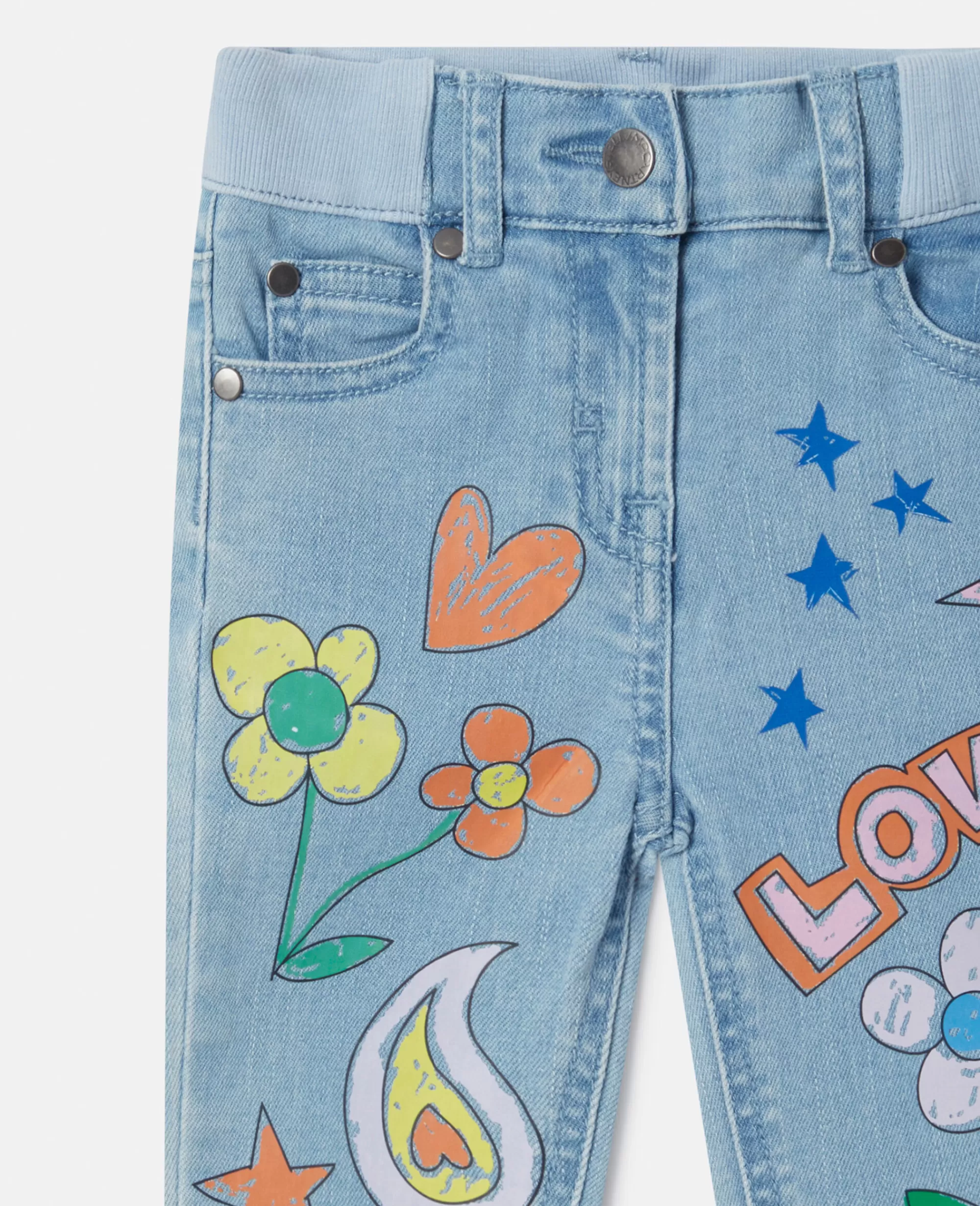 Bambini Stella McCartney Pantaloni E Shorts>Jeans Slim Fit Con Stampa Disegni