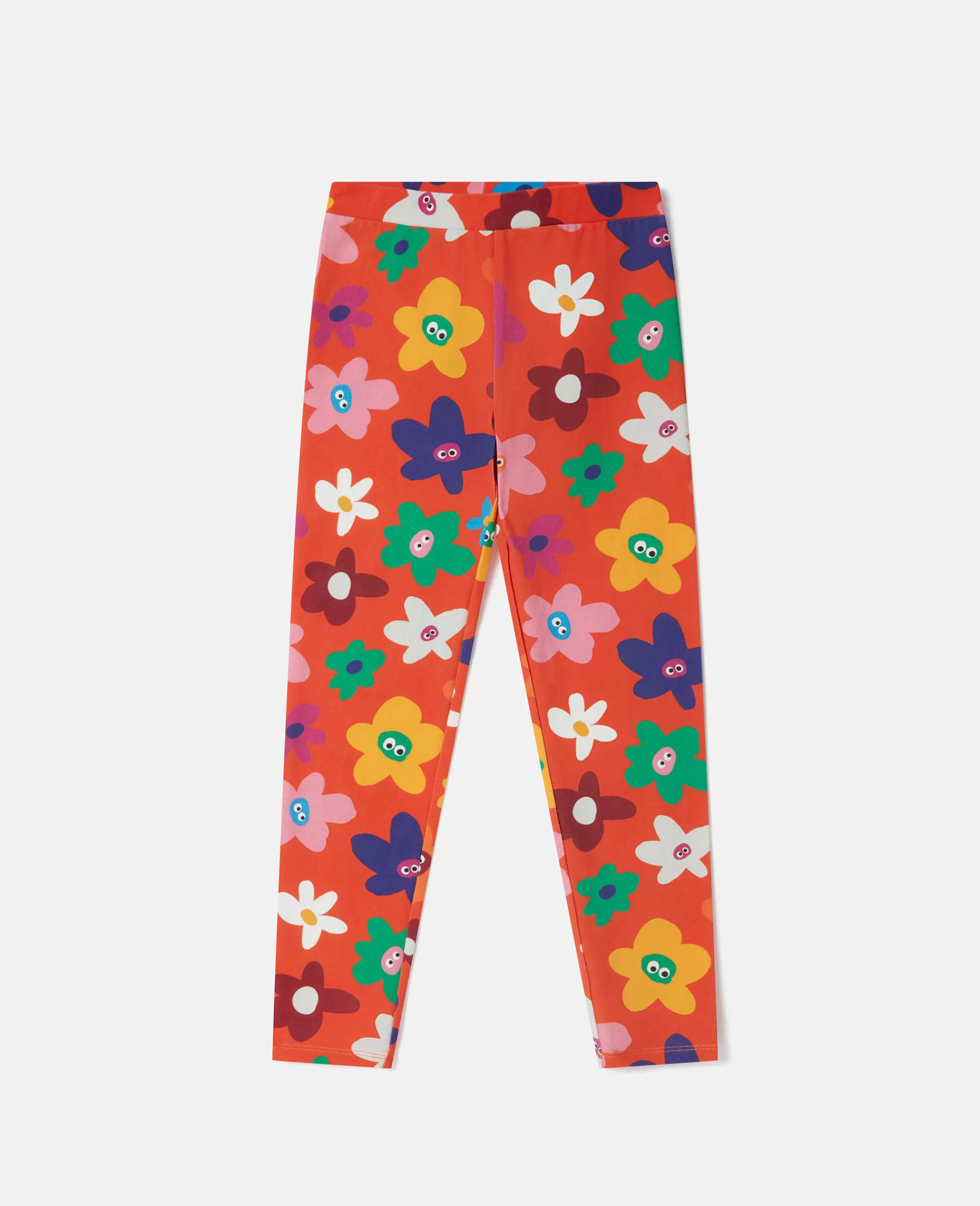 Bambini Stella McCartney Pantaloni E Shorts>Leggings Con Stampa Fiori Sorridenti