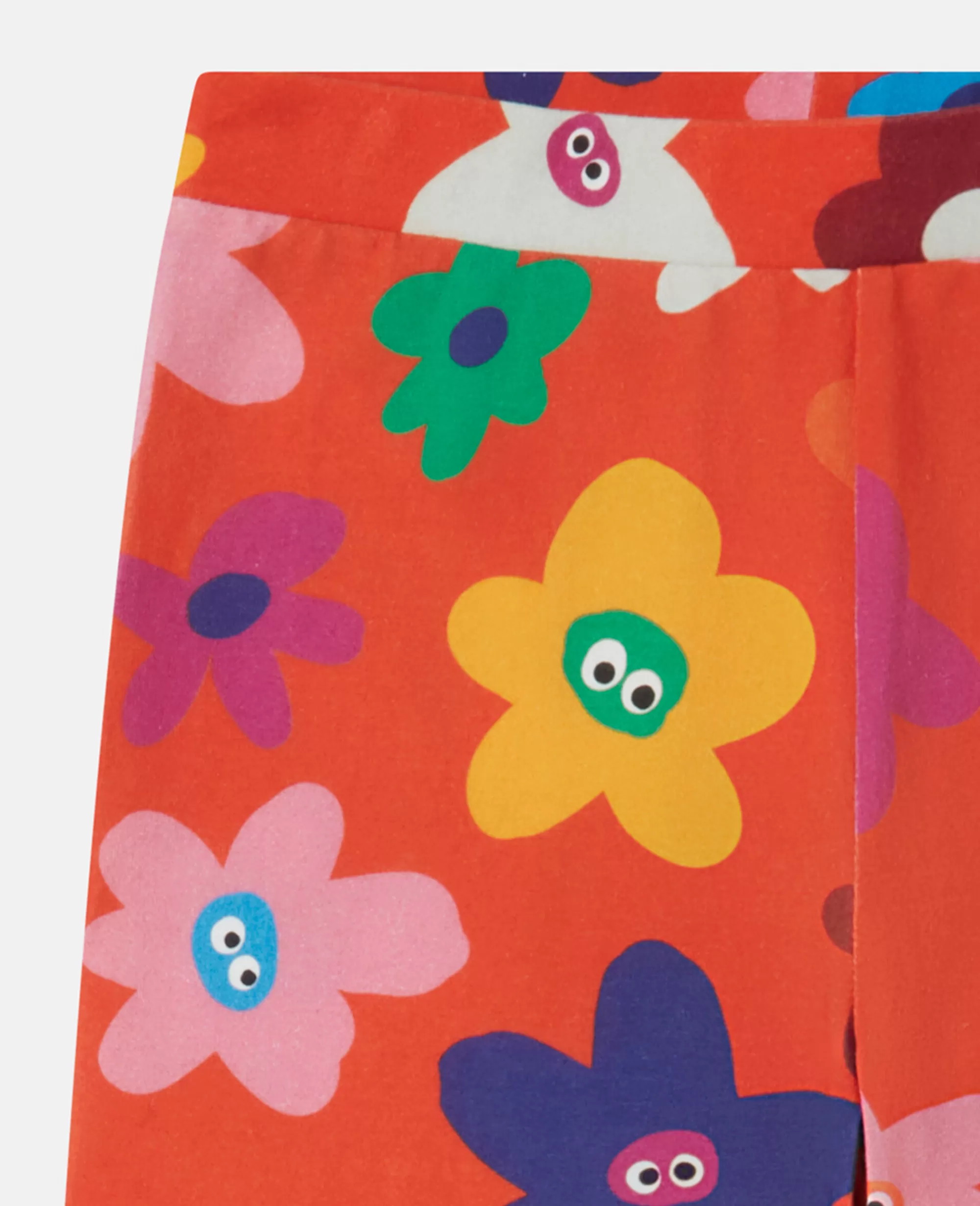 Bambini Stella McCartney Pantaloni E Shorts>Leggings Con Stampa Fiori Sorridenti