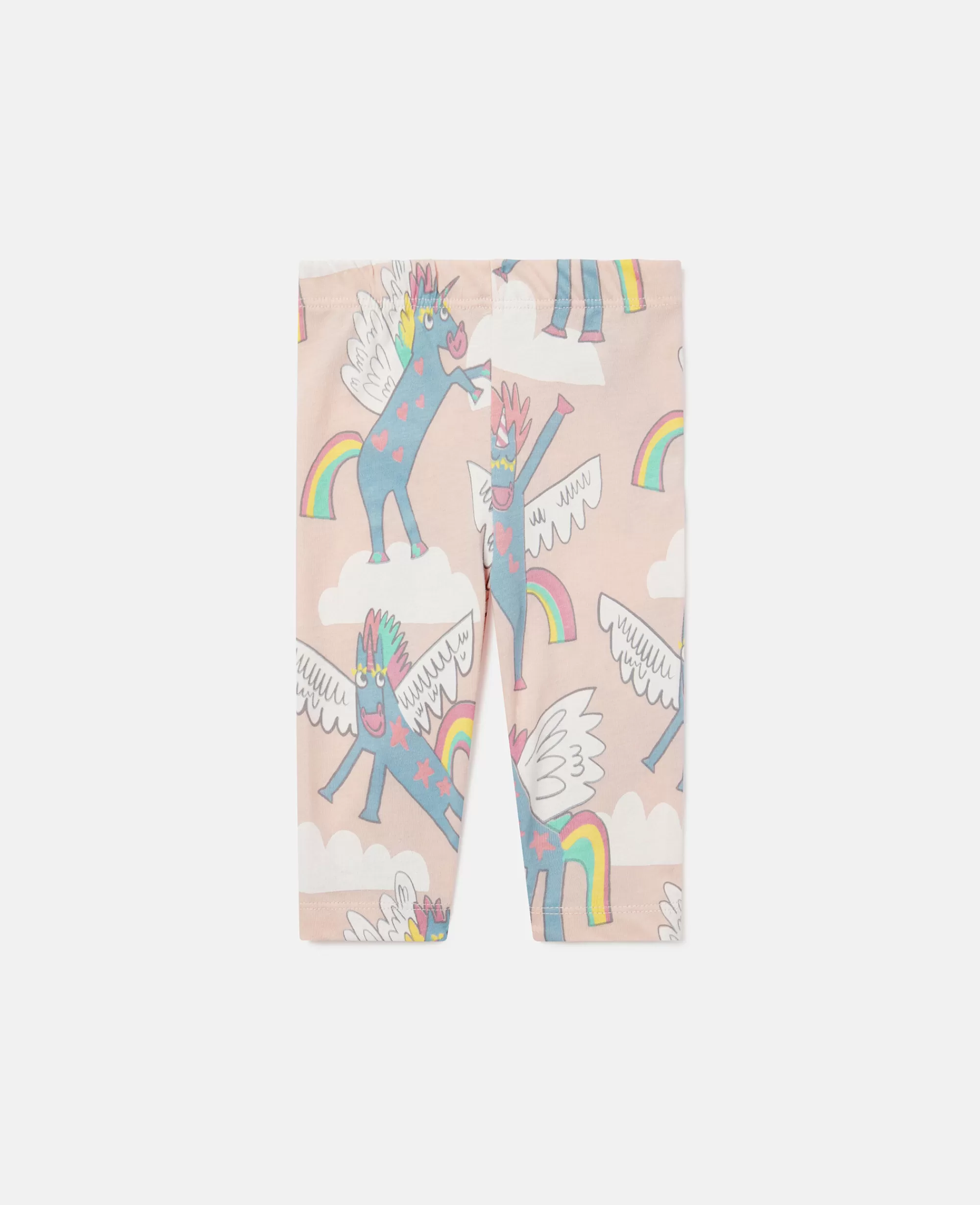 Bambini Stella McCartney Pantaloni E Shorts>Leggings Con Stampa Unicorno Arcobaleno