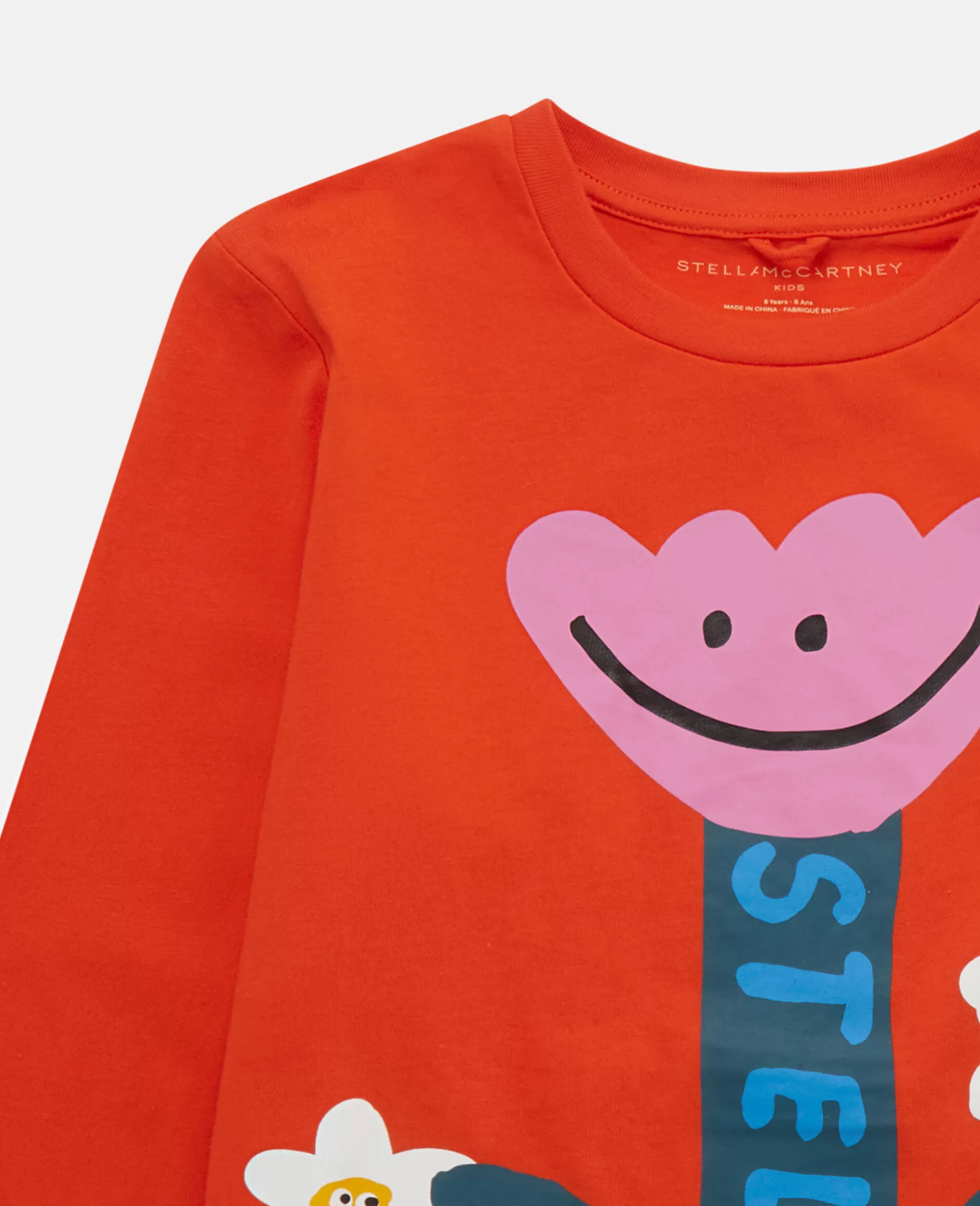 Bambini Stella McCartney T-Shirt>Maglia A Maniche Lunghe Con Motivo Di Tulipano Sorridente
