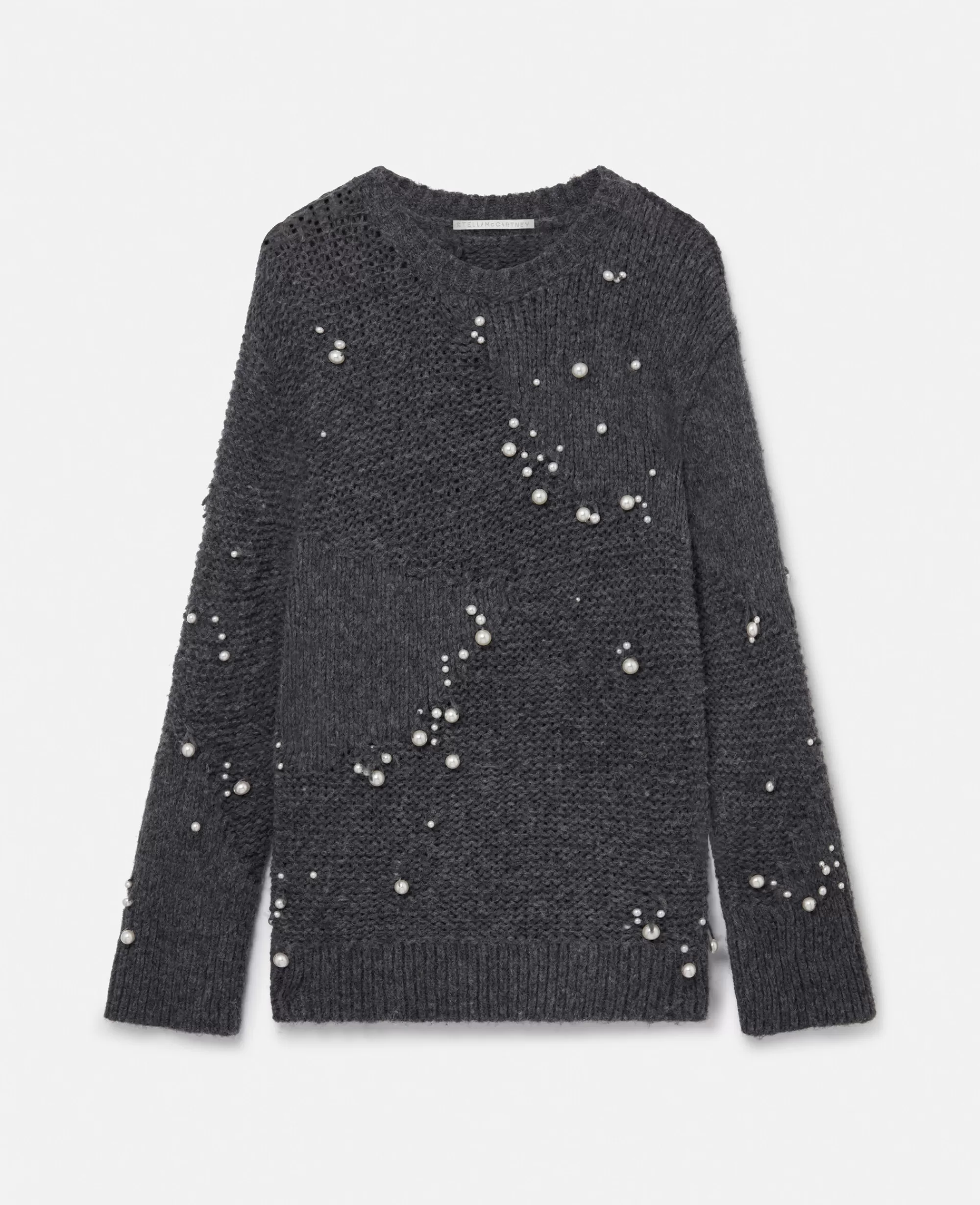 Donna Stella McCartney Maglieria>Maglia Oversize Con Perle Ricamate