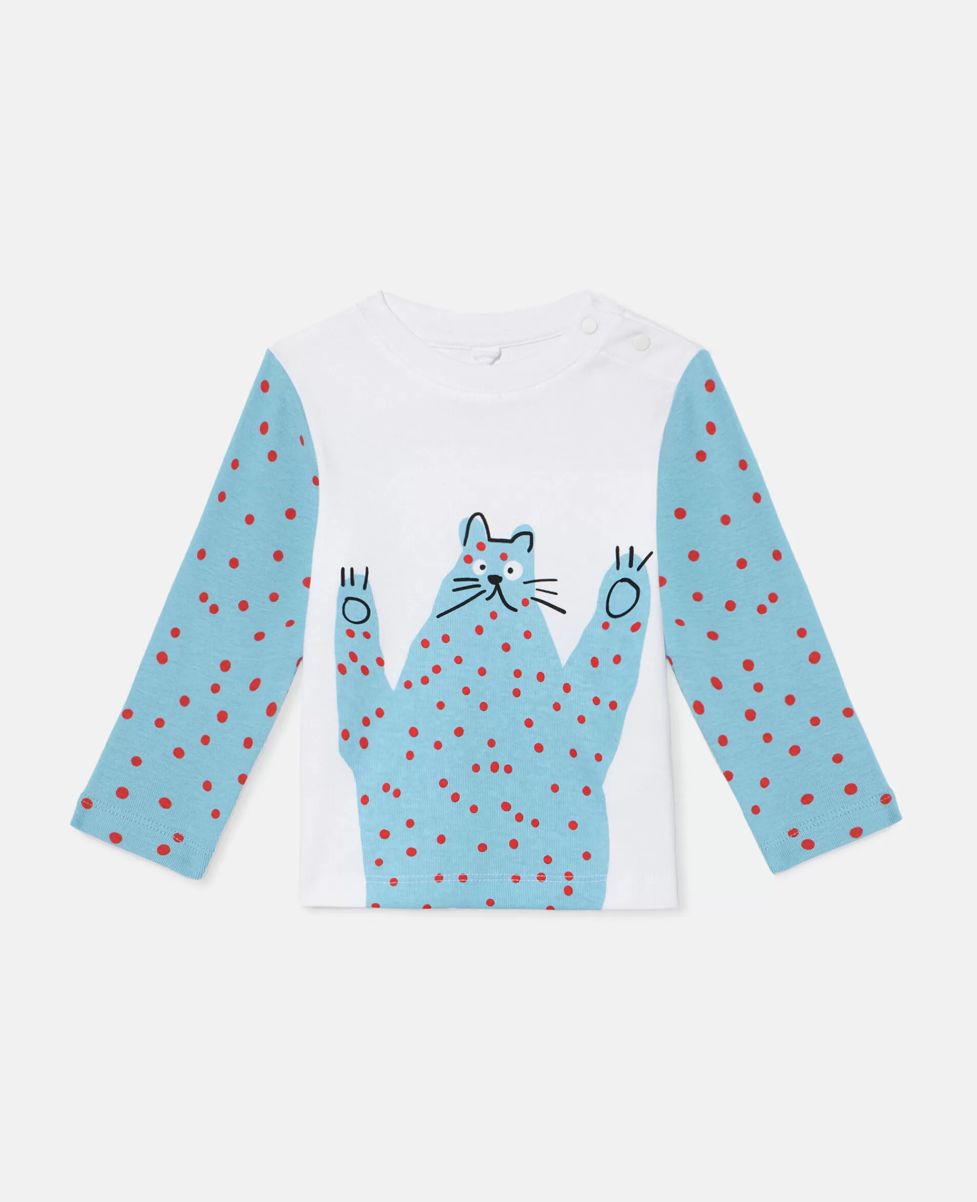 Bambini Stella McCartney T-Shirt>Maglietta A Maniche Lunghe Con Stampa Gatto