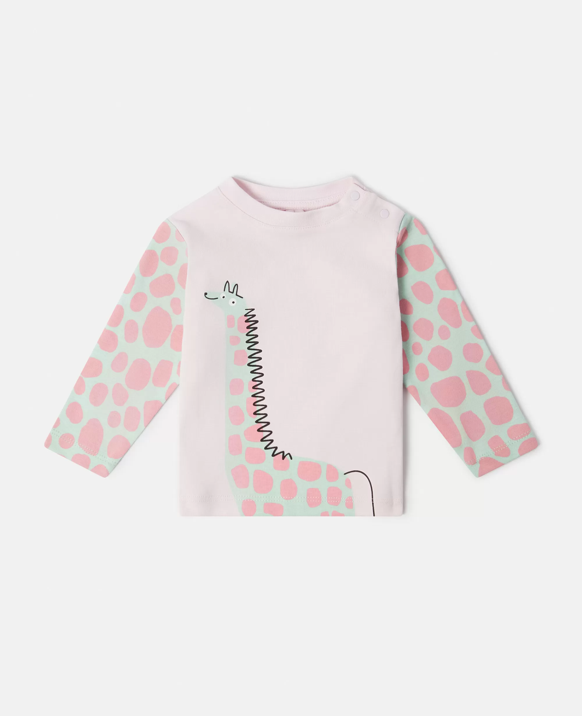 Bambini Stella McCartney T-Shirt>Maglietta A Maniche Lunghe Con Stampa Giraffa