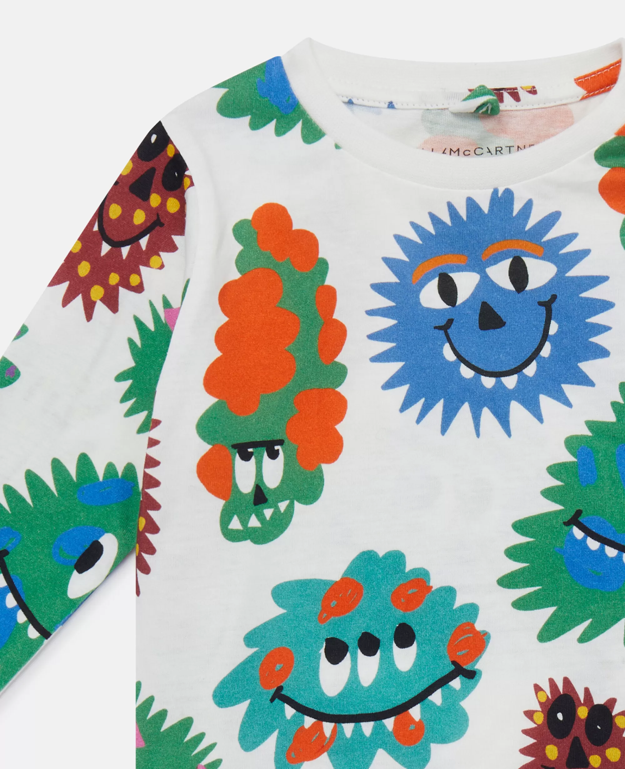 Bambini Stella McCartney Bimbo>Maglietta A Maniche Lunghe Con Stampa Mostro