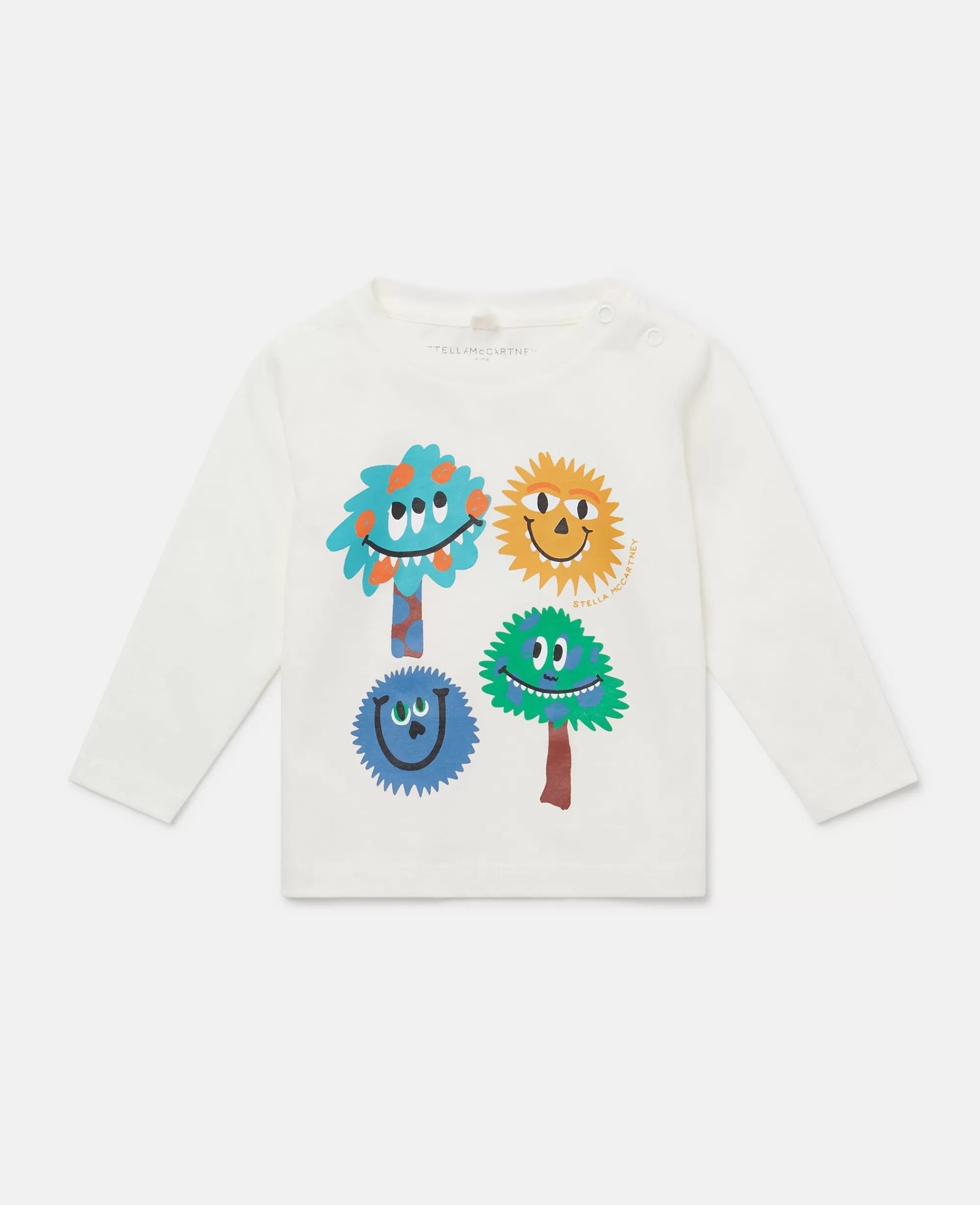 Bambini Stella McCartney T-Shirt>Maglietta A Maniche Lunghe Con Stampa Mostro Sorridente