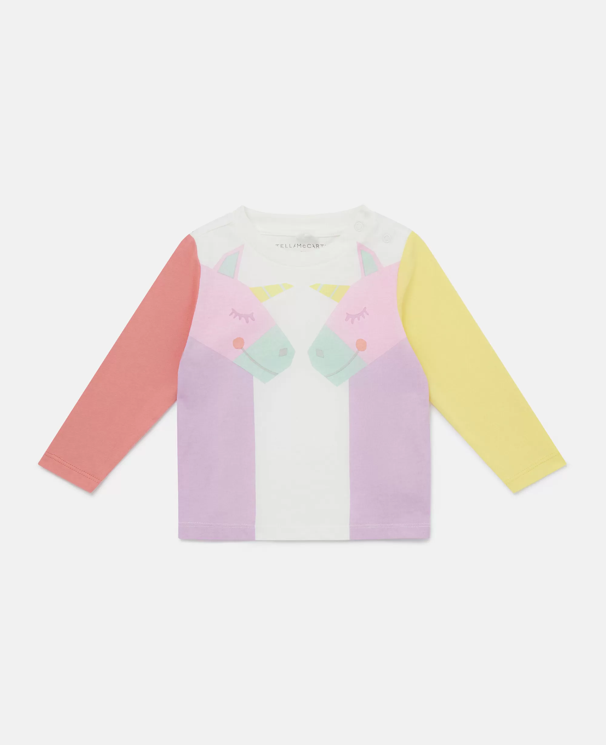 Bambini Stella McCartney T-Shirt>Maglietta A Maniche Lunghe Doppio Unicorno Arcobaleno