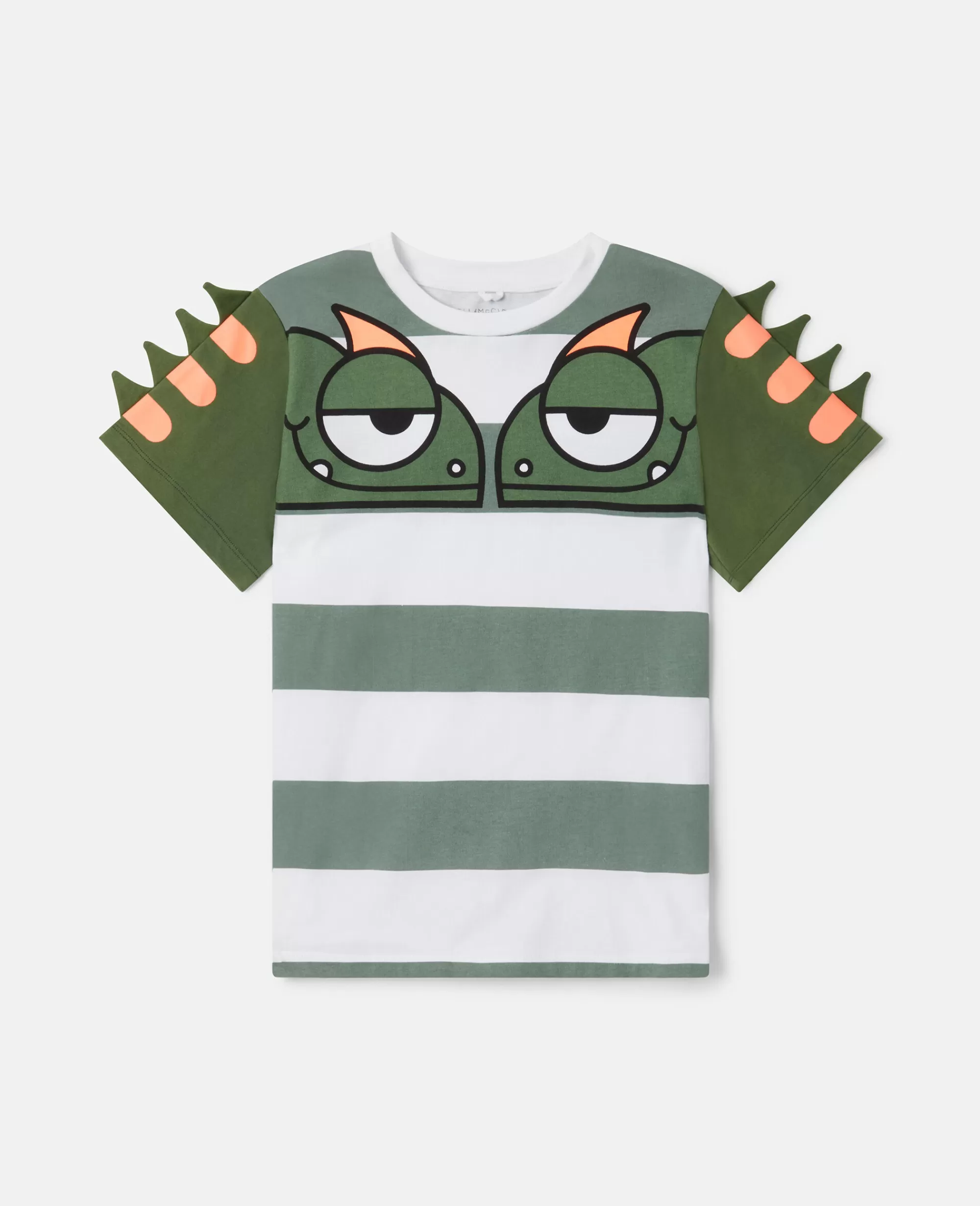 Bambini Stella McCartney T-Shirt>Maglietta A Righe Due Gechi