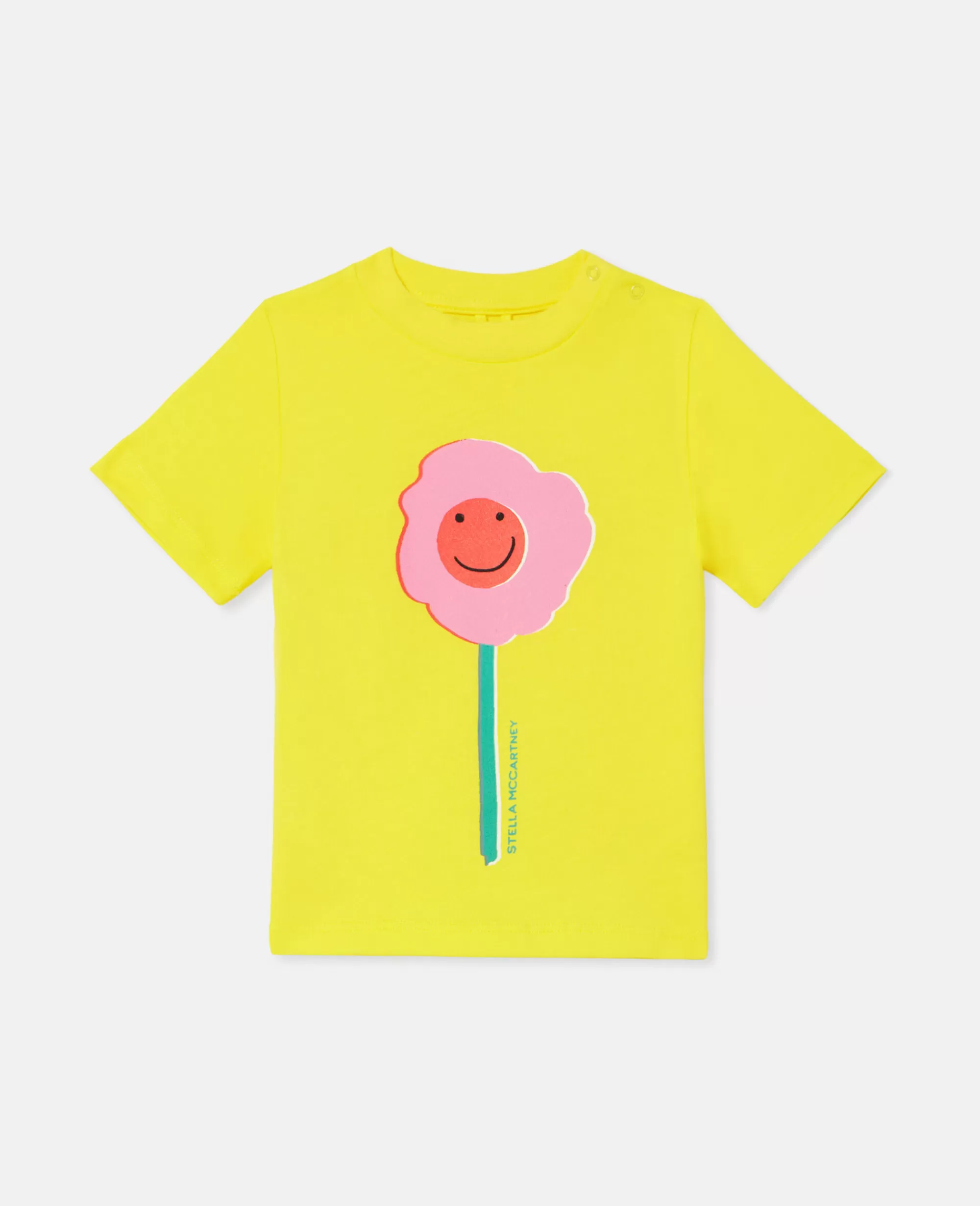 Bambini Stella McCartney T-Shirt>Maglietta Con Motivo Fiore Sorridente