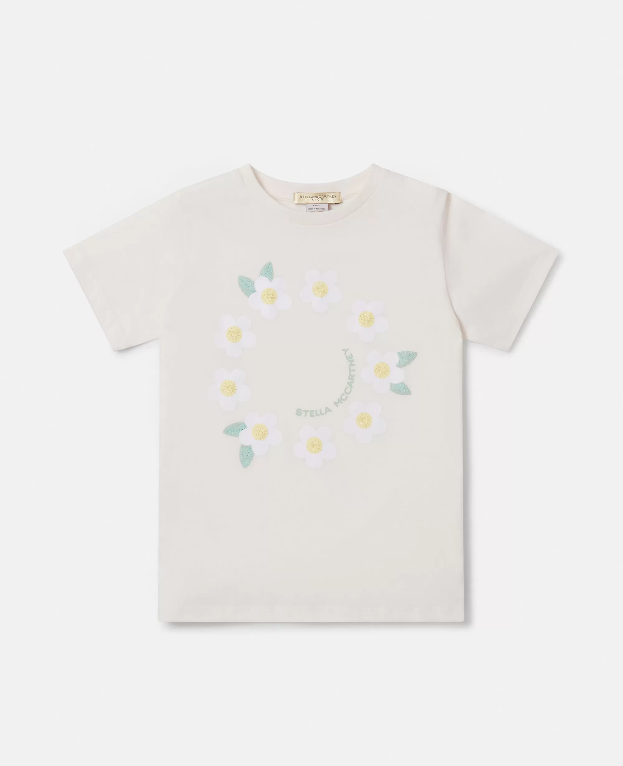 Bambini Stella McCartney T-Shirt>Maglietta Con Ricamo Margherita Circolare