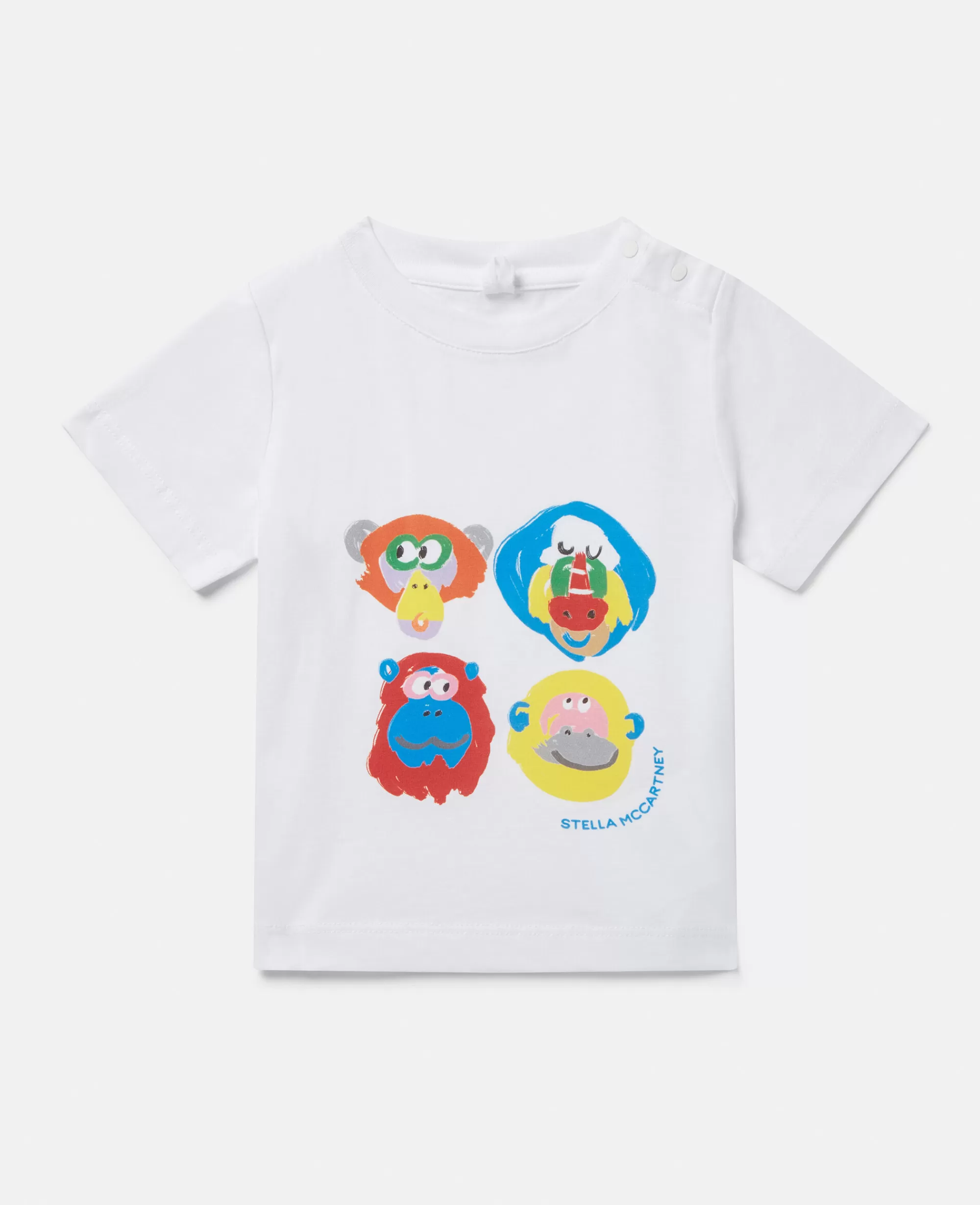 Bambini Stella McCartney T-Shirt>Maglietta Con Stampa Famiglia Scimmia