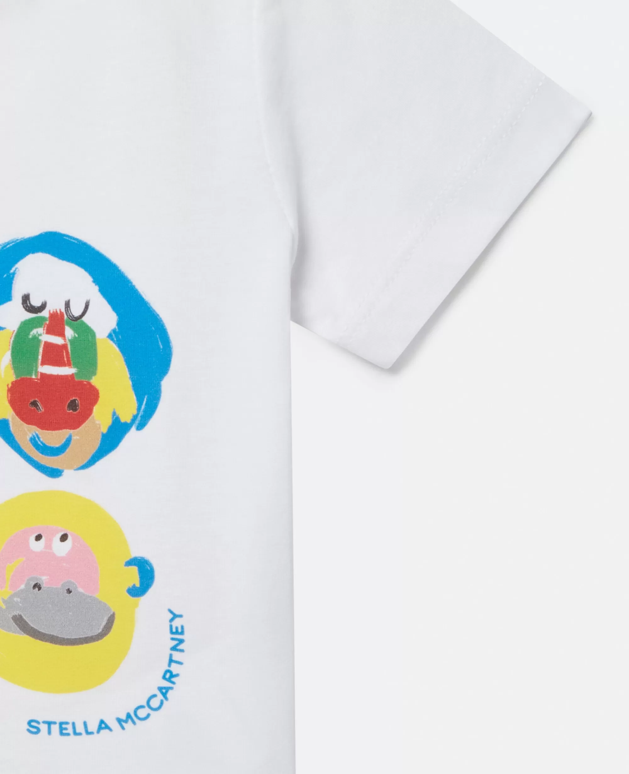 Bambini Stella McCartney T-Shirt>Maglietta Con Stampa Famiglia Scimmia