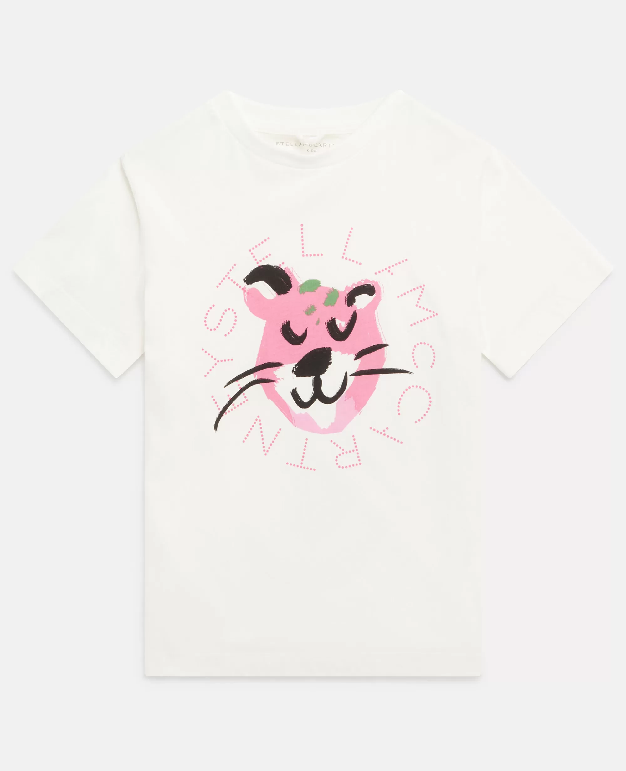 Bambini Stella McCartney T-Shirt>Maglietta Logo Stella Volto Di Ghepardo