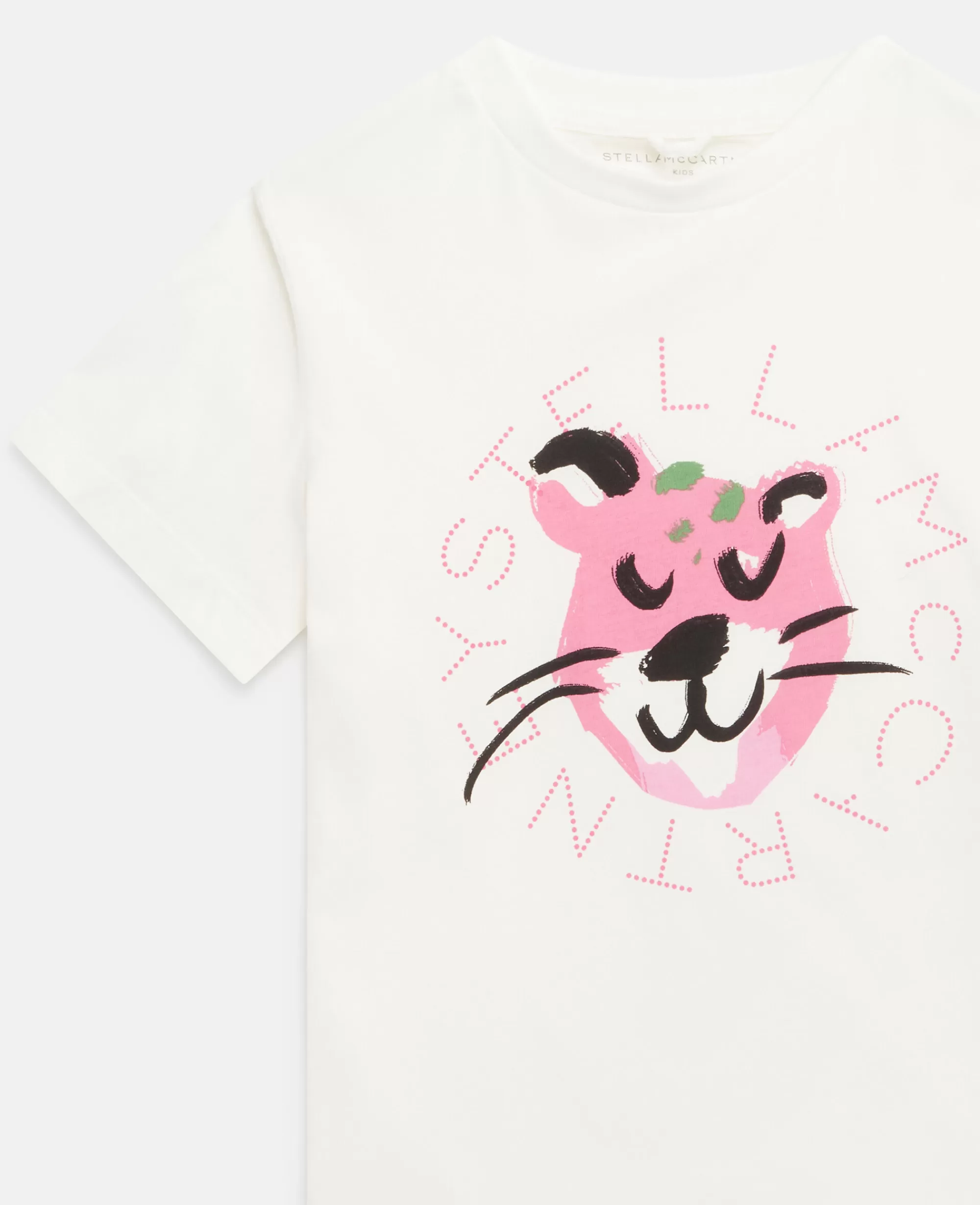 Bambini Stella McCartney T-Shirt>Maglietta Logo Stella Volto Di Ghepardo