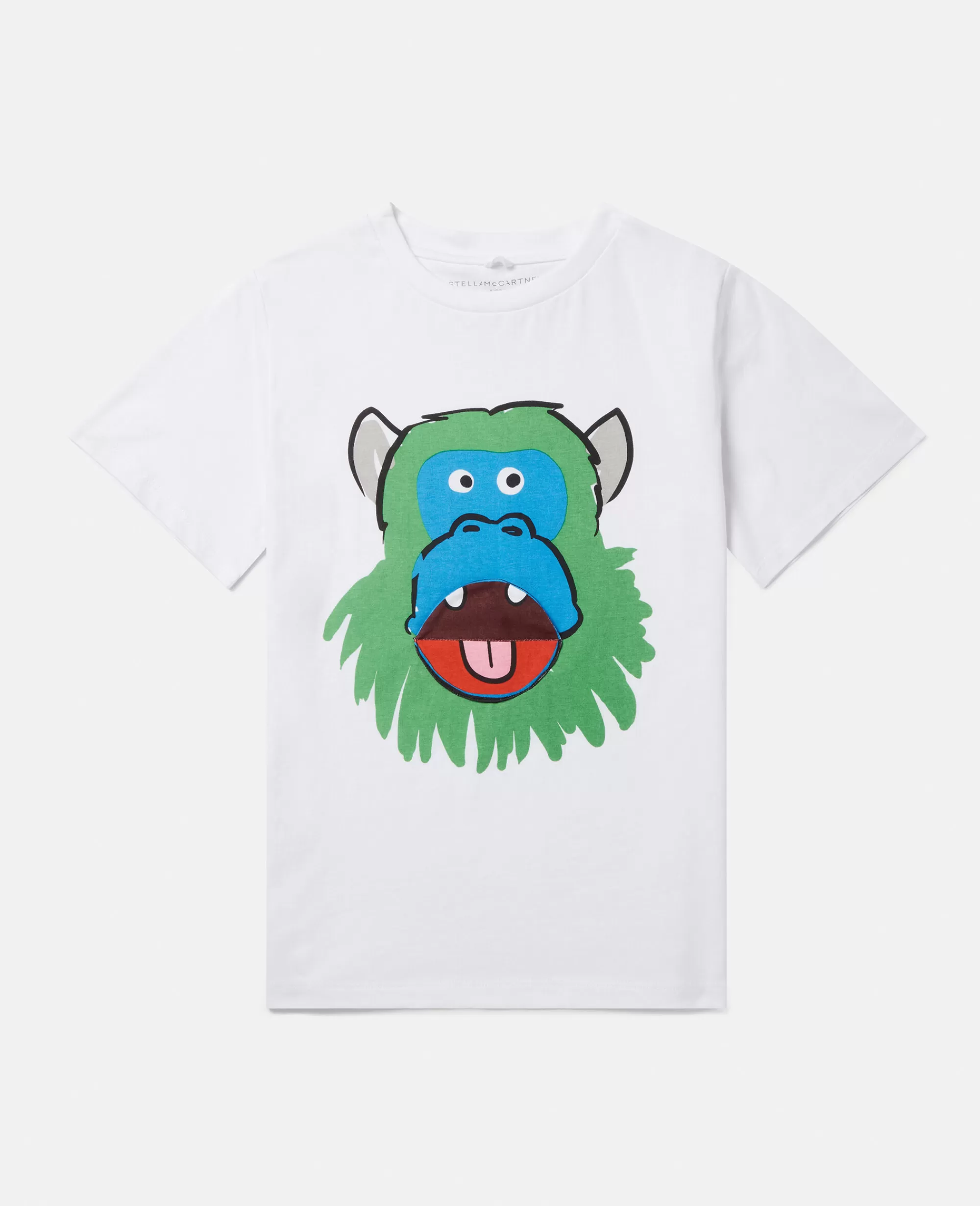 Bambini Stella McCartney T-Shirt>Maglietta Volto Scimmia Con Patta