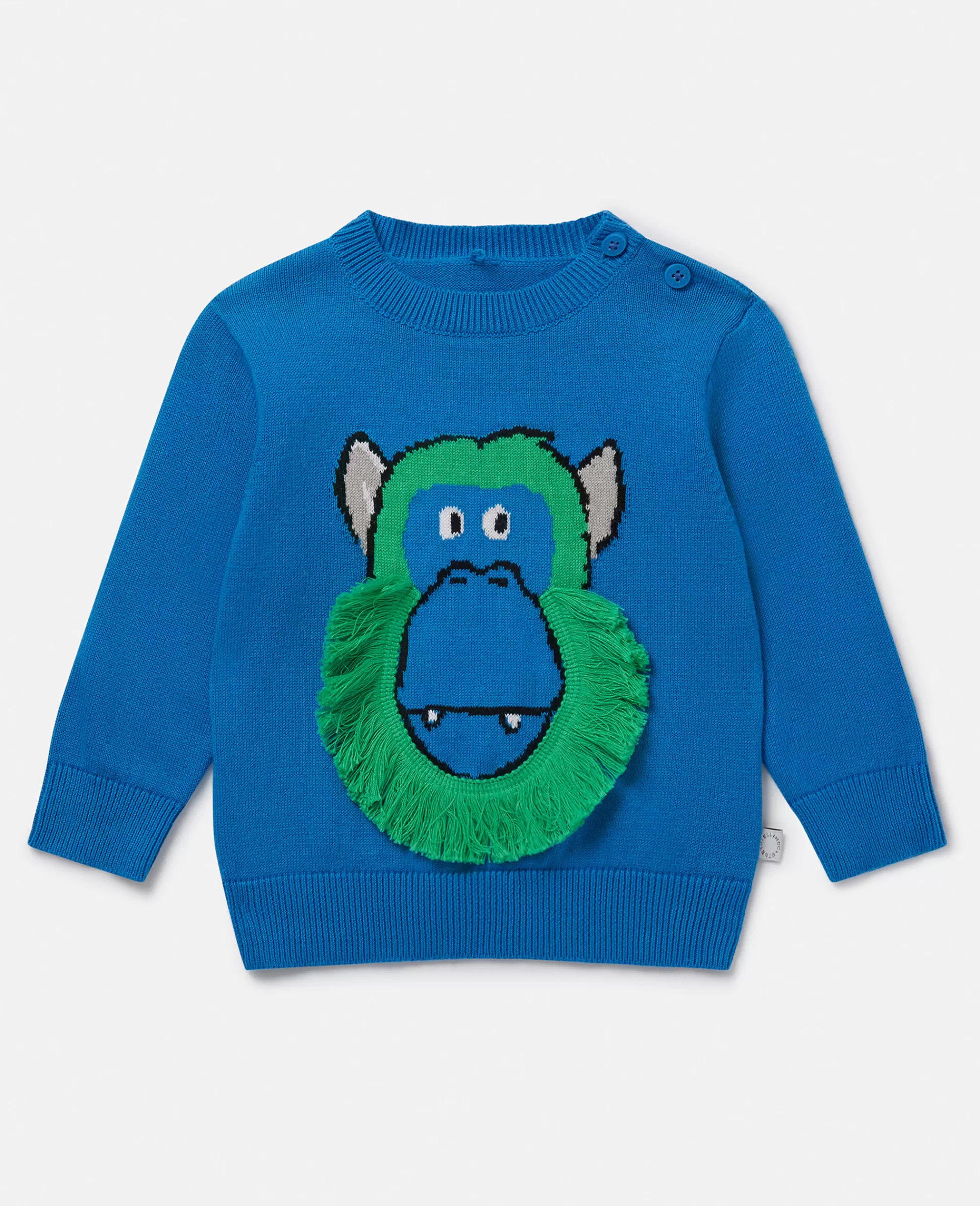 Bambini Stella McCartney T-Shirt>Maglione Con Intarsio E Frange Scimmia