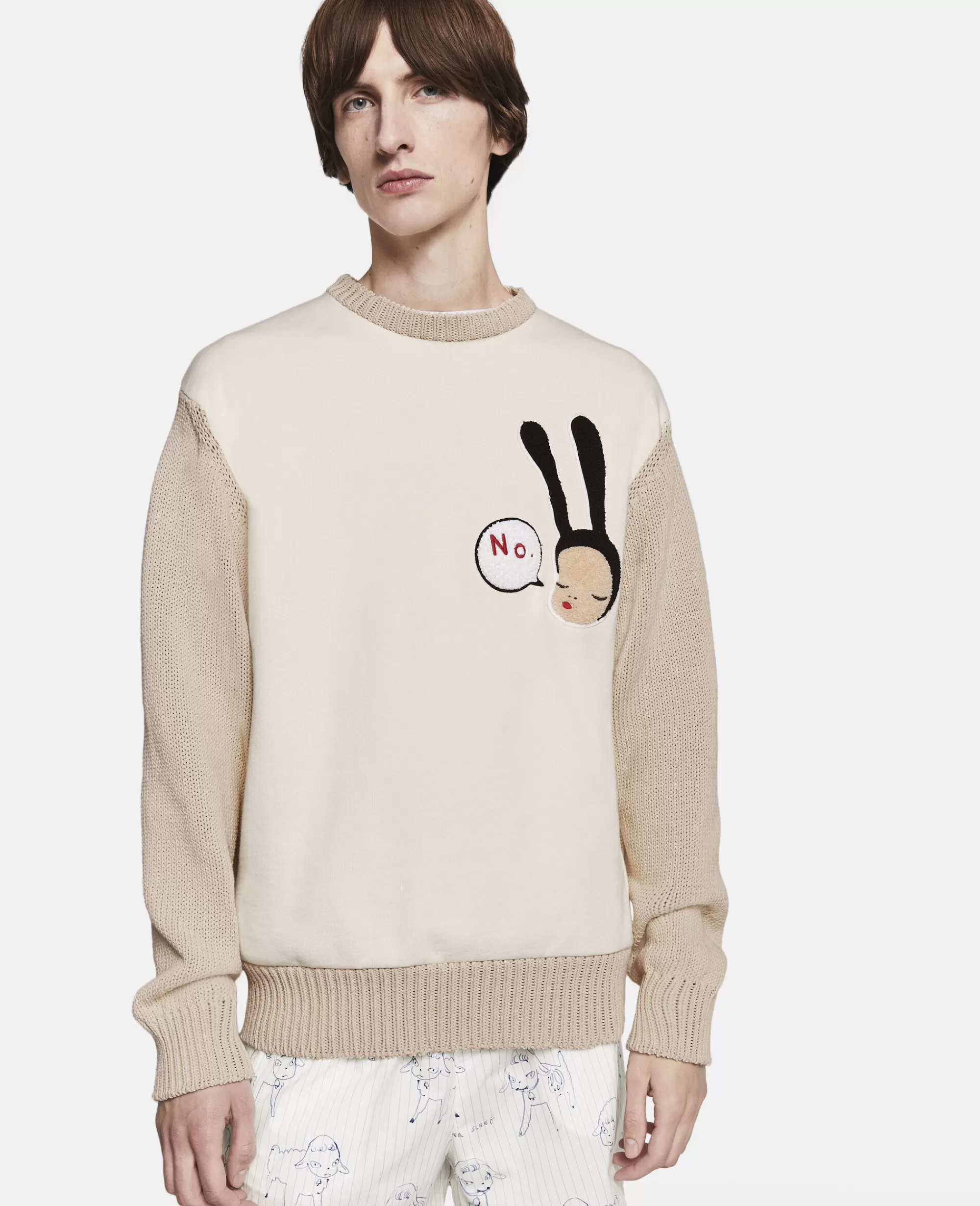 Unisex Stella McCartney Maglieria>Maglione In Cotone Con Ricamo Little Black Bunny