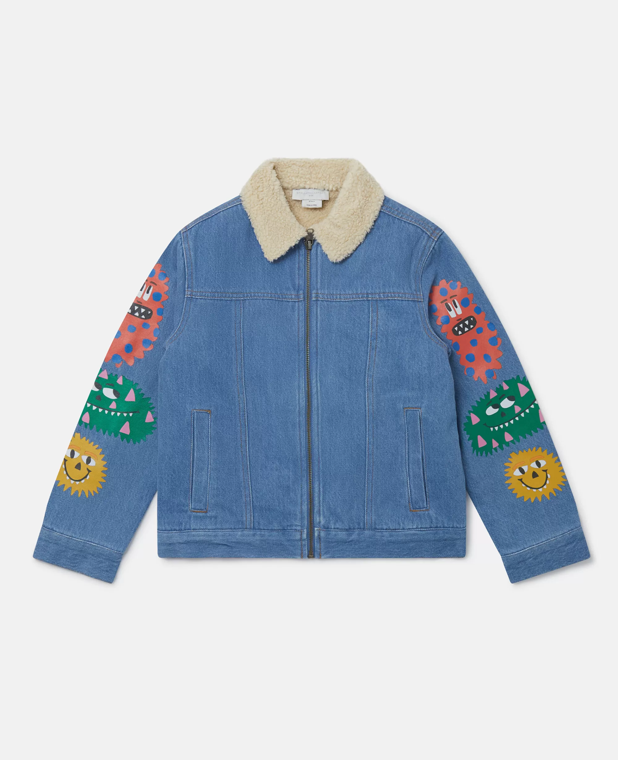 Bambini Stella McCartney Capispalla>Monster Patch Borg Denim Jacket