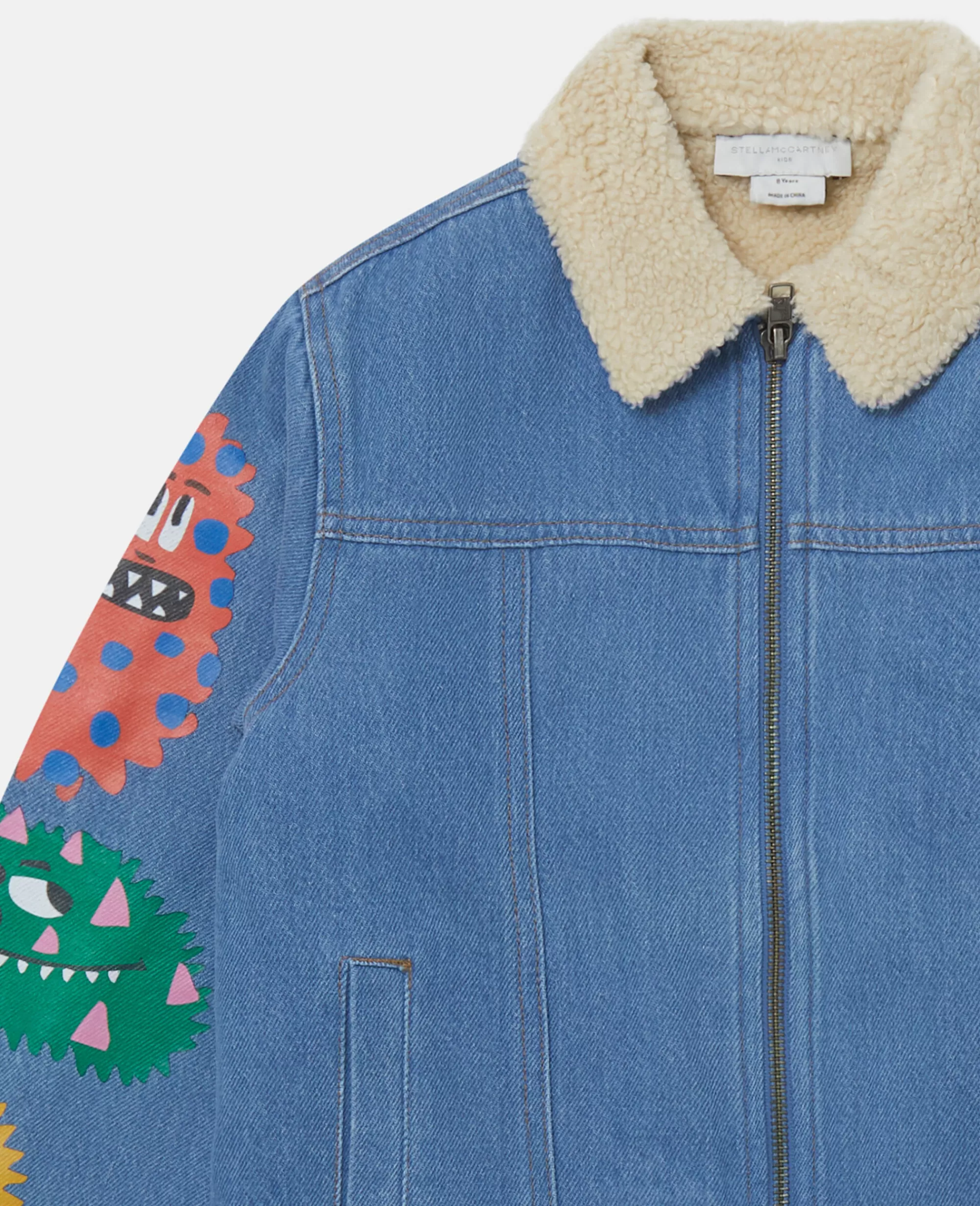 Bambini Stella McCartney Capispalla>Monster Patch Borg Denim Jacket