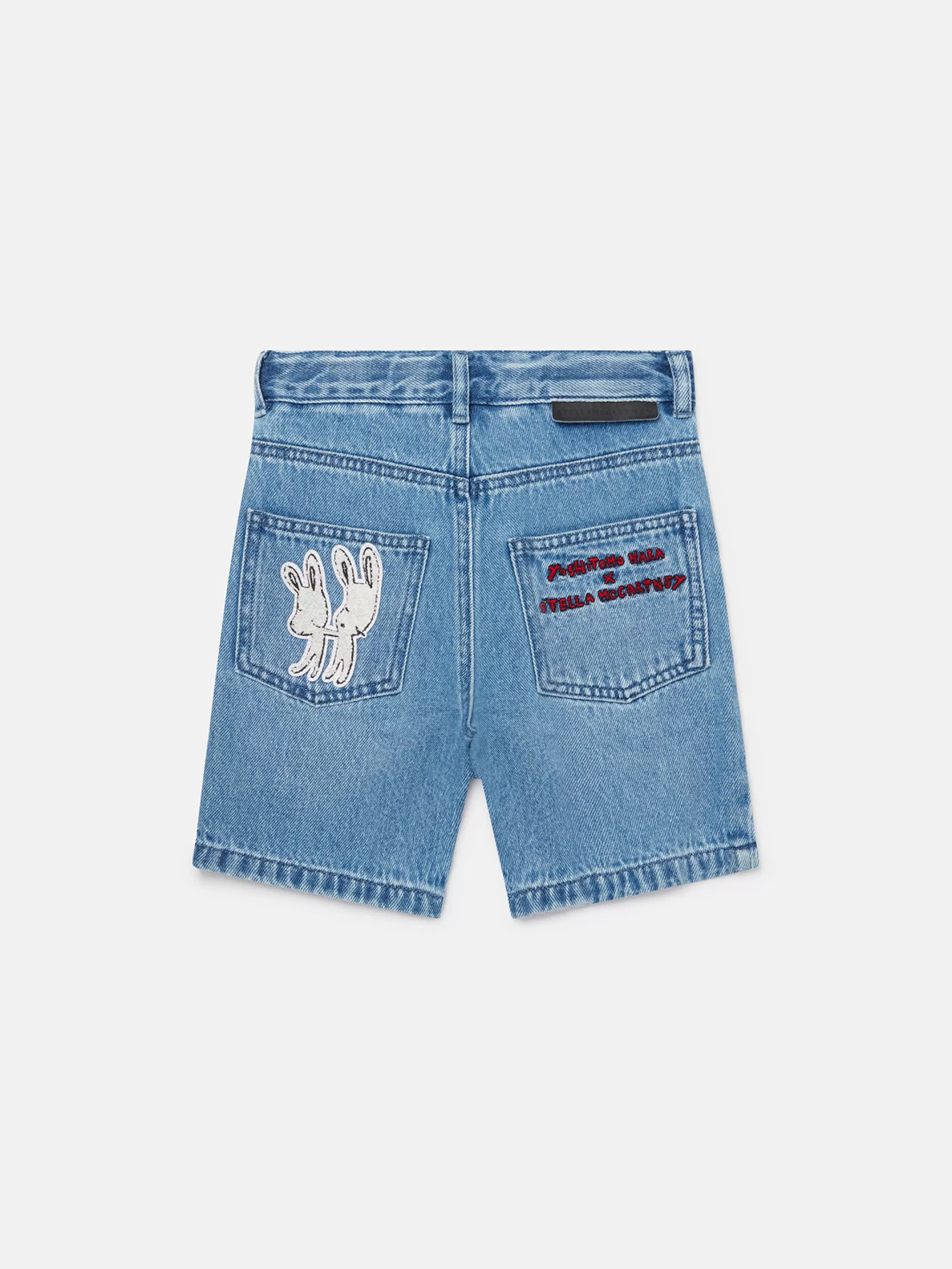 Bambini Stella McCartney Pantaloni E Shorts>Pantaloncini In Denim Con Ricamo Lonesome Puppy