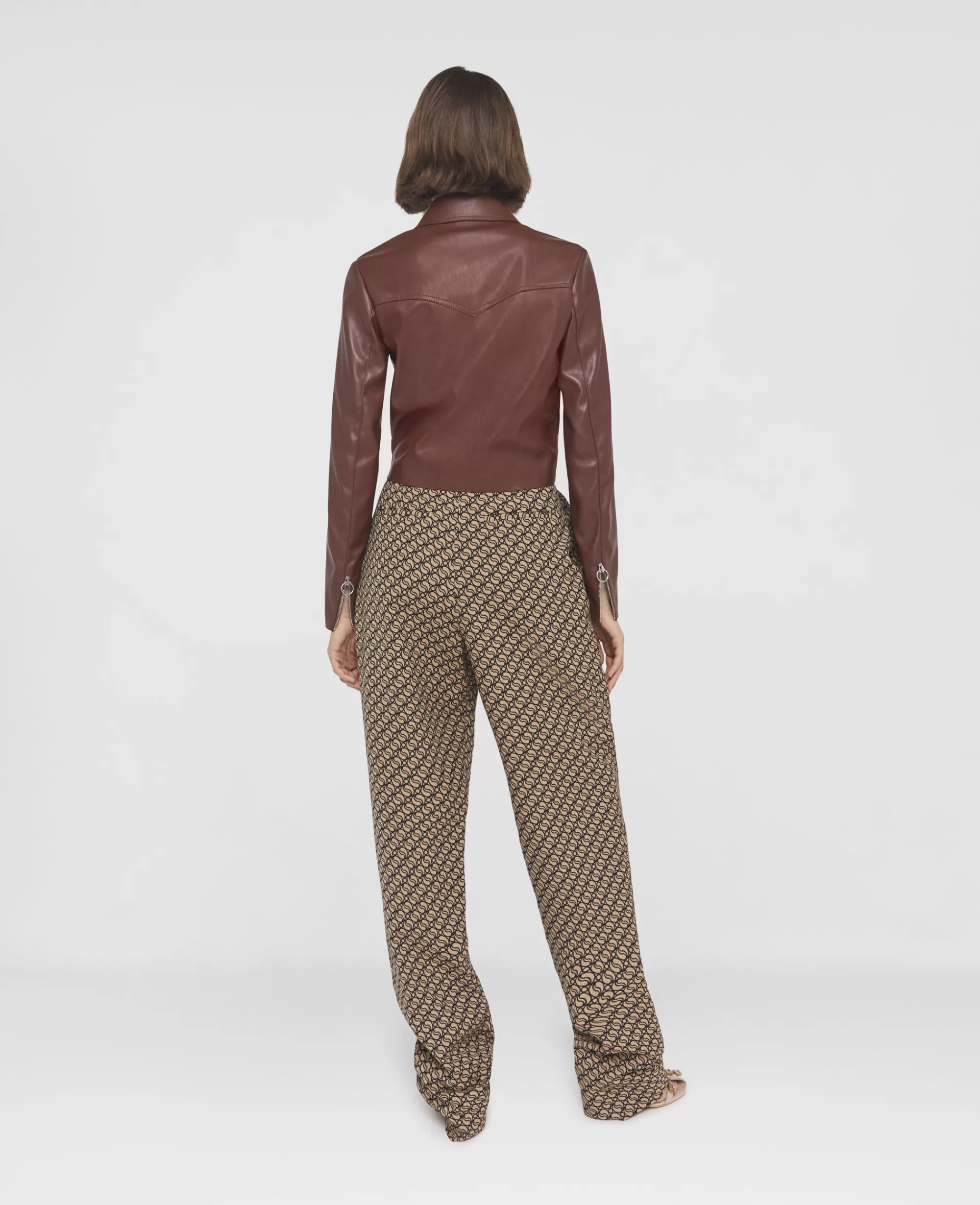 Donna Stella McCartney Pantaloni E Shorts>Pantaloni A Gamba Dritta Plissettati Sul Davanti Swave