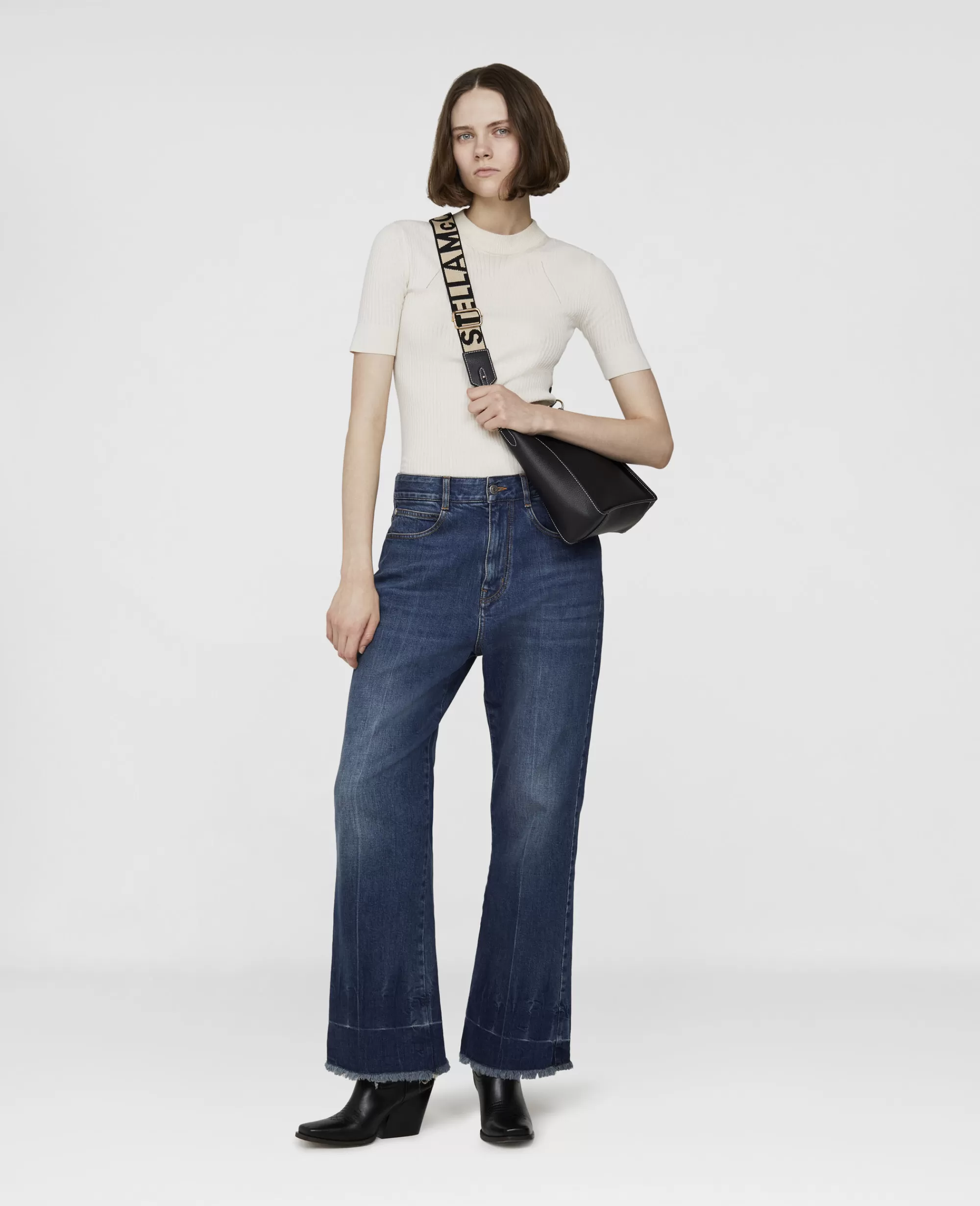 Donna Stella McCartney Denim>Pantaloni Con Gamba Svasata In Denim