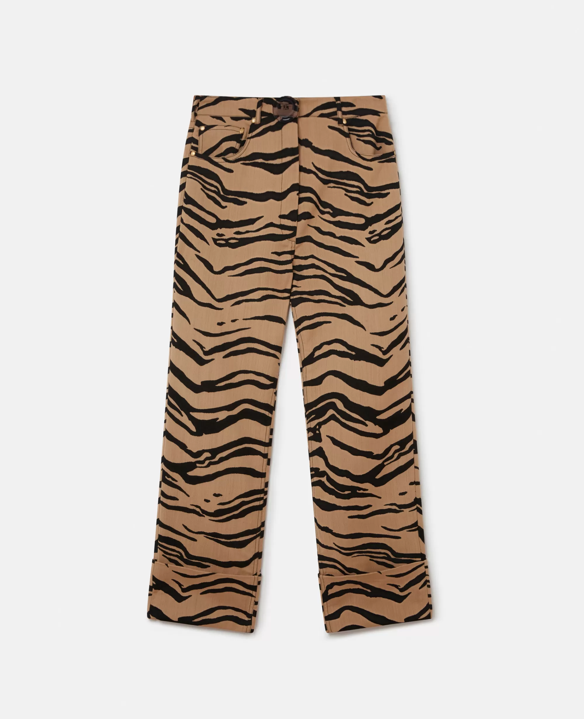 Donna Stella McCartney Pantaloni E Shorts>Pantaloni Corti In Jacquard Con Stampa Tigre