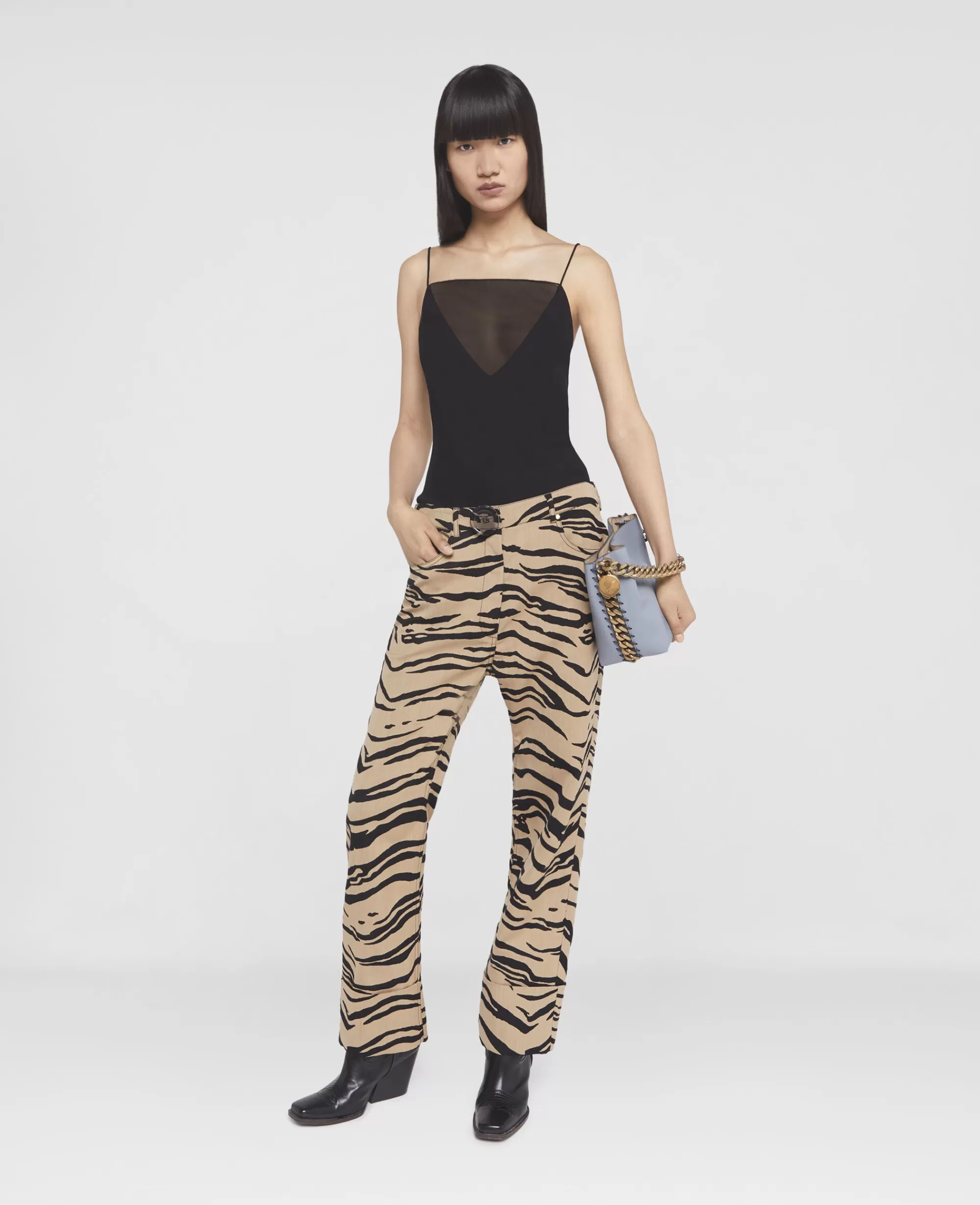 Donna Stella McCartney Pantaloni E Shorts>Pantaloni Corti In Jacquard Con Stampa Tigre