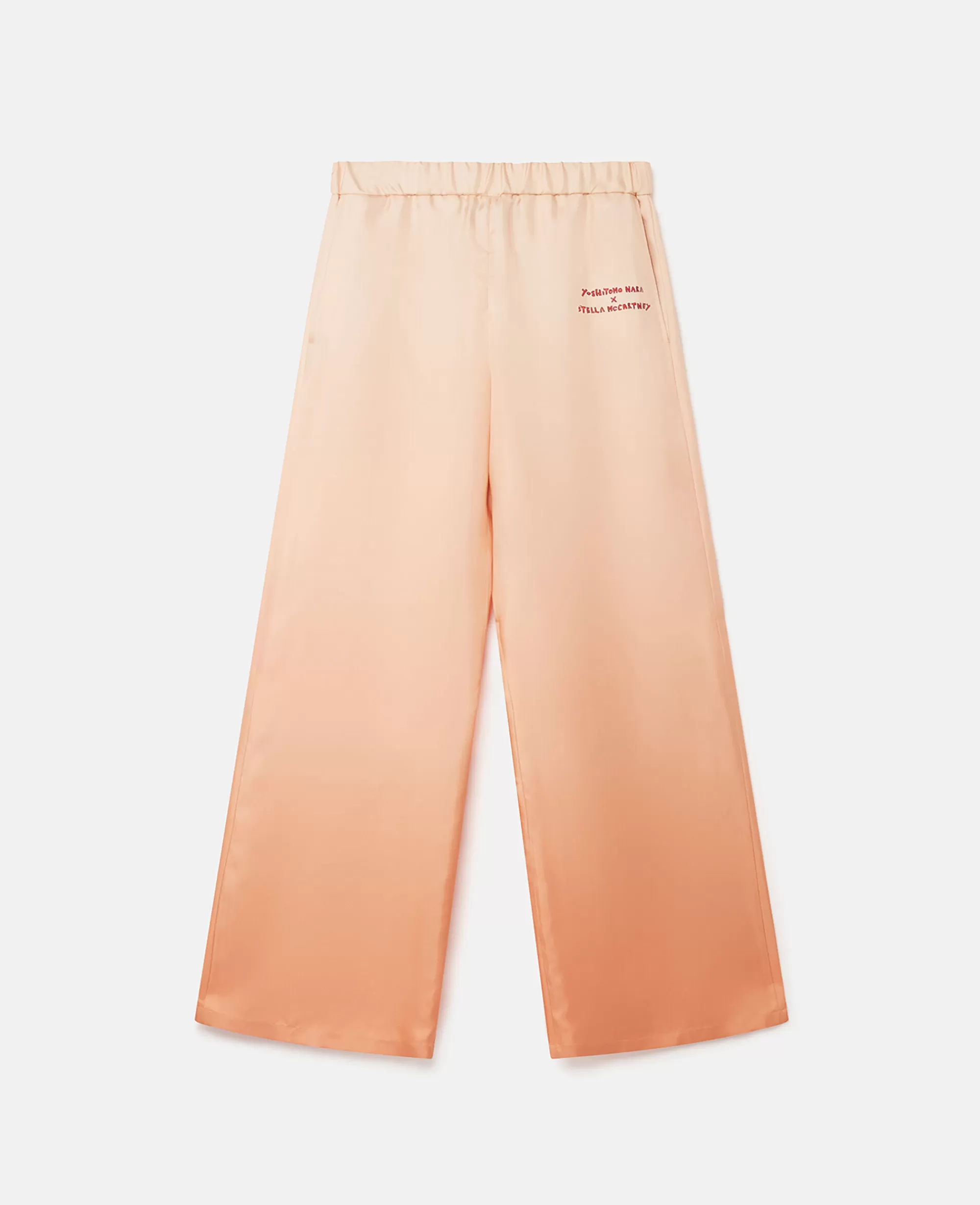 Unisex Stella McCartney Pantaloni E Shorts>Pantaloni In Twill Di Seta Con Stampa Con Logo