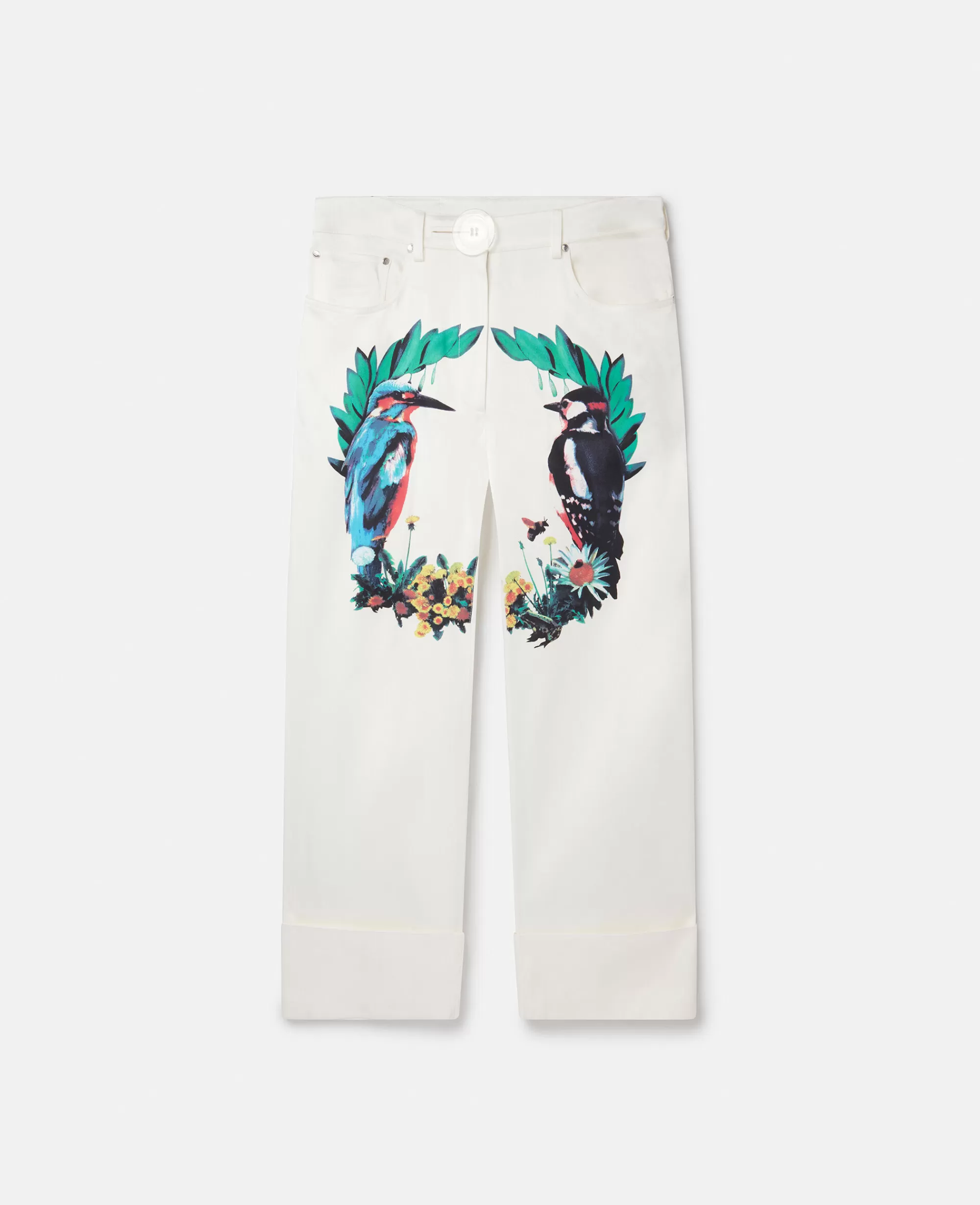 Donna Stella McCartney Pantaloni E Shorts>Pantaloni Sartoriali In Satin Con Stampa Aigrette