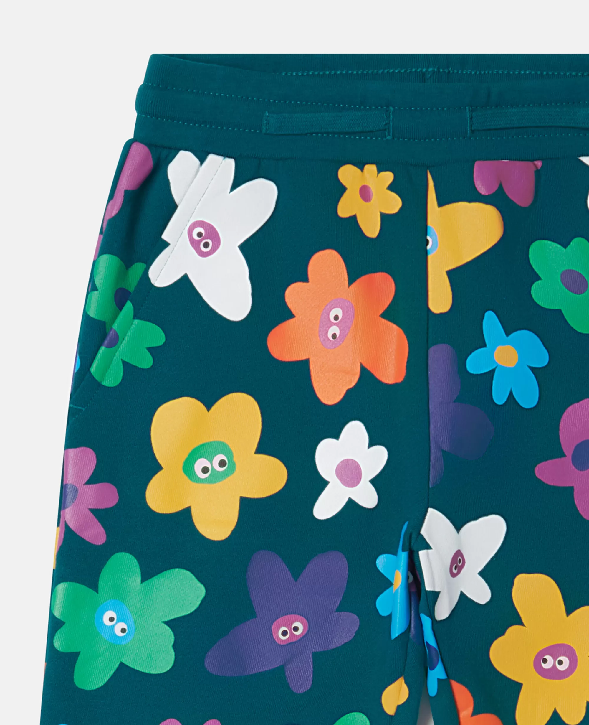 Bambini Stella McCartney Pantaloni E Shorts>Pantaloni Sportivi Con Stampa Fiori Sorridenti