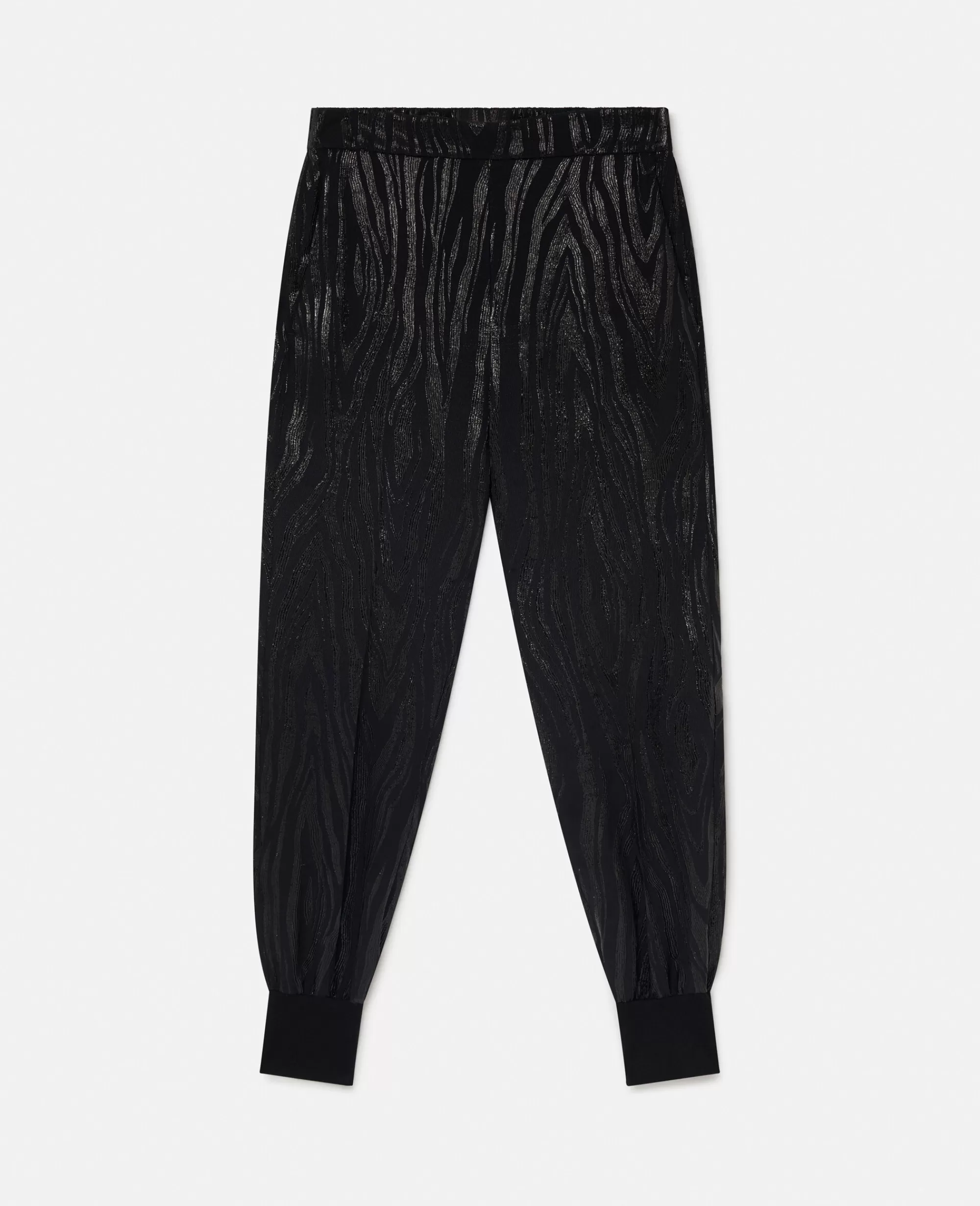Donna Stella McCartney Pantaloni E Shorts>Pantaloni Sportivi In Lurex Con Stampa Venatura Del Legno