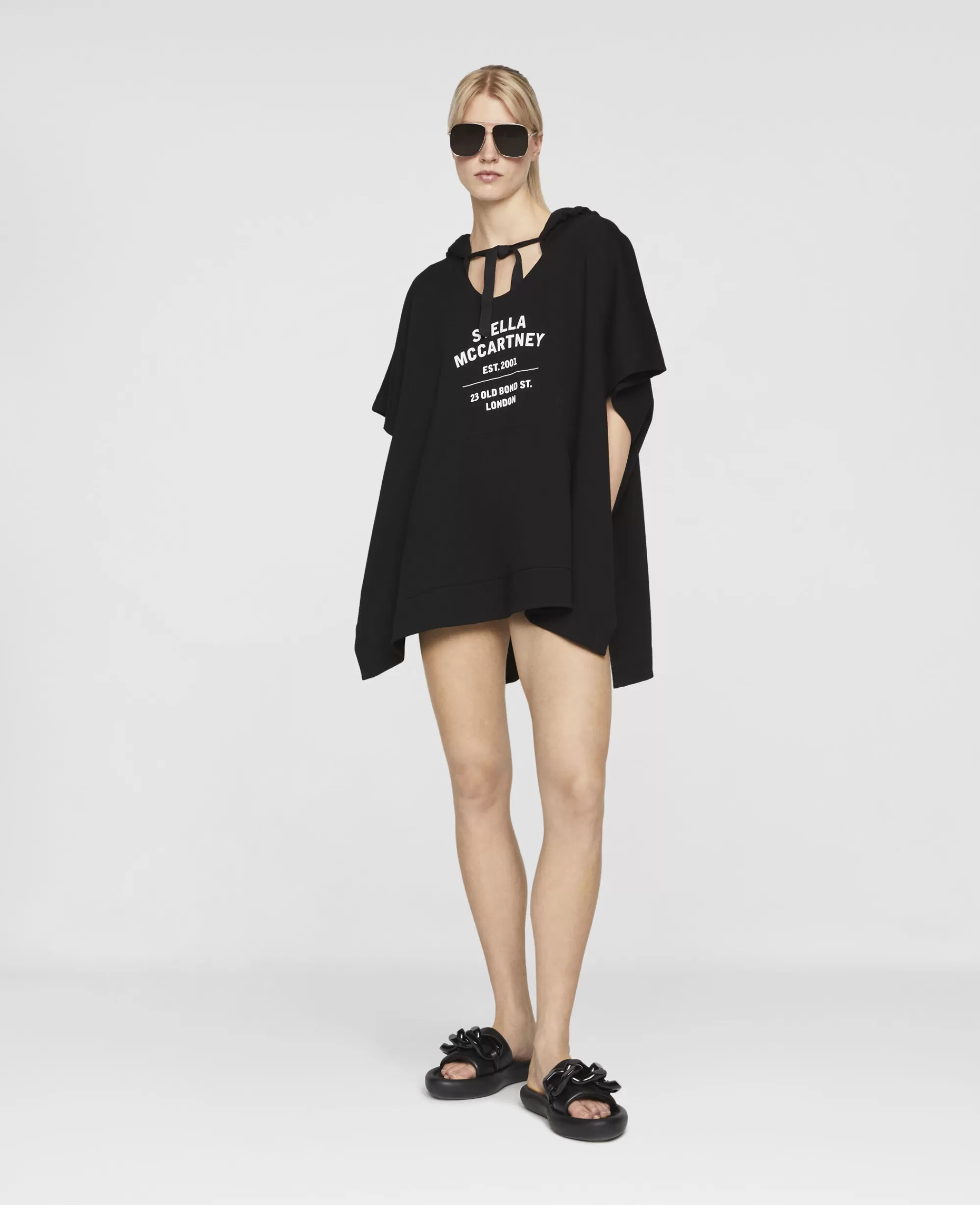 Donna Stella McCartney Costumi Da Bagno>Poncho In Cotone Con Logo Old Bond Steet