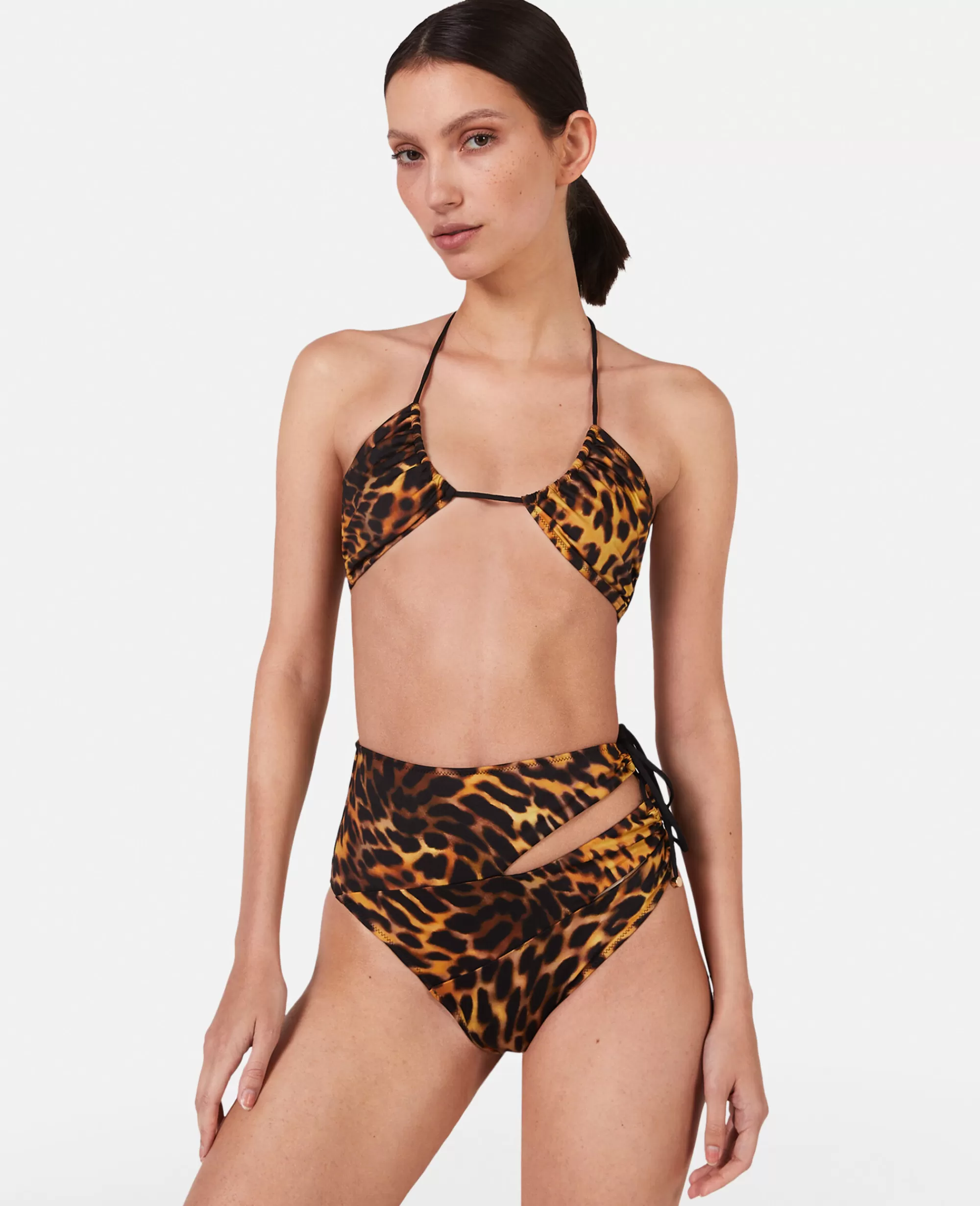 Donna Stella McCartney Costumi Da Bagno>Reggiseno Bikini A Triangolo Con Stampa Ghepardo Sfumata