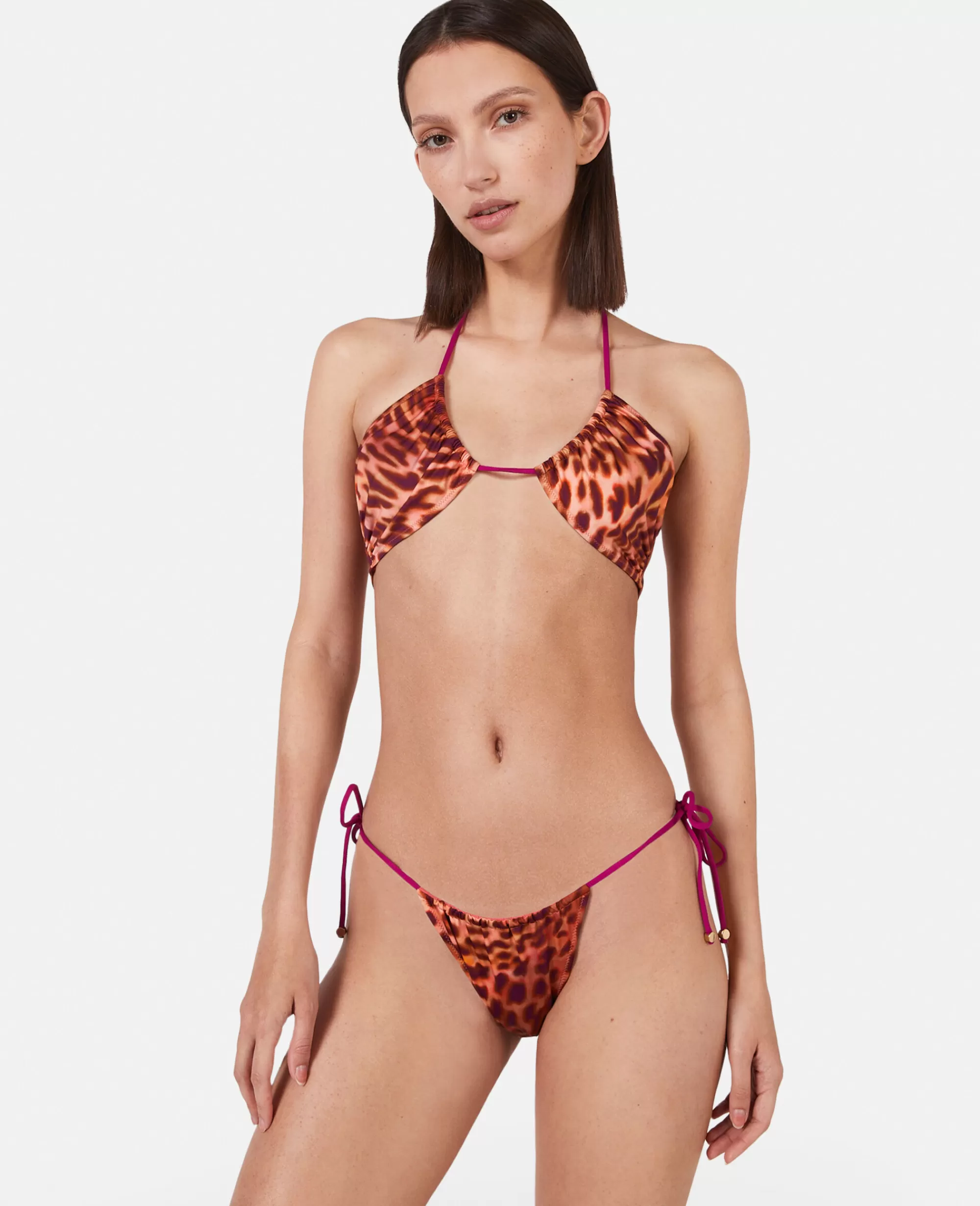 Donna Stella McCartney Costumi Da Bagno>Reggiseno Bikini A Triangolo Con Stampa Ghepardo Sfumata