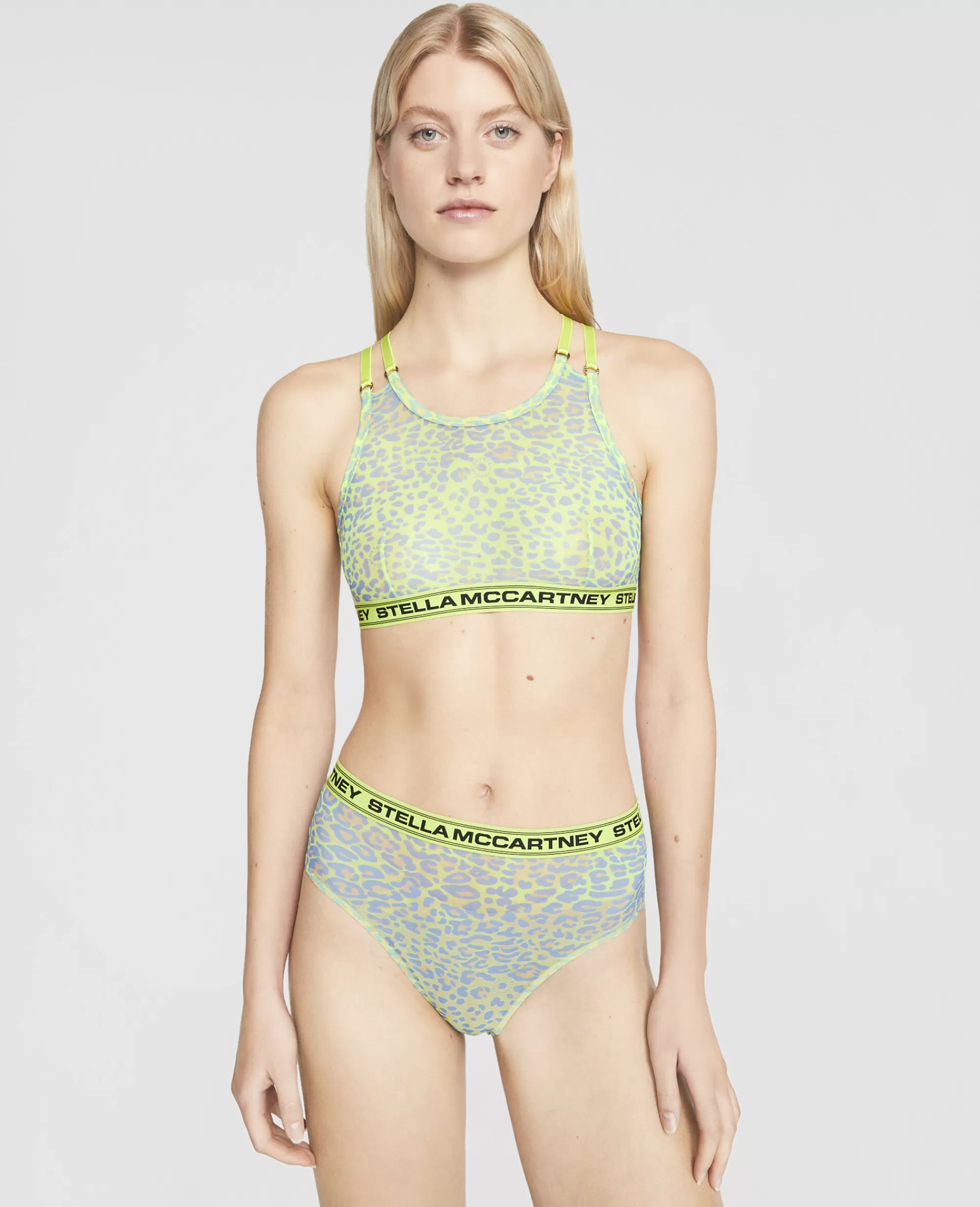 Donna Stella McCartney Lingerie E Sleepwear>Reggiseno Bralette In Rete Con Stampa Leopardo