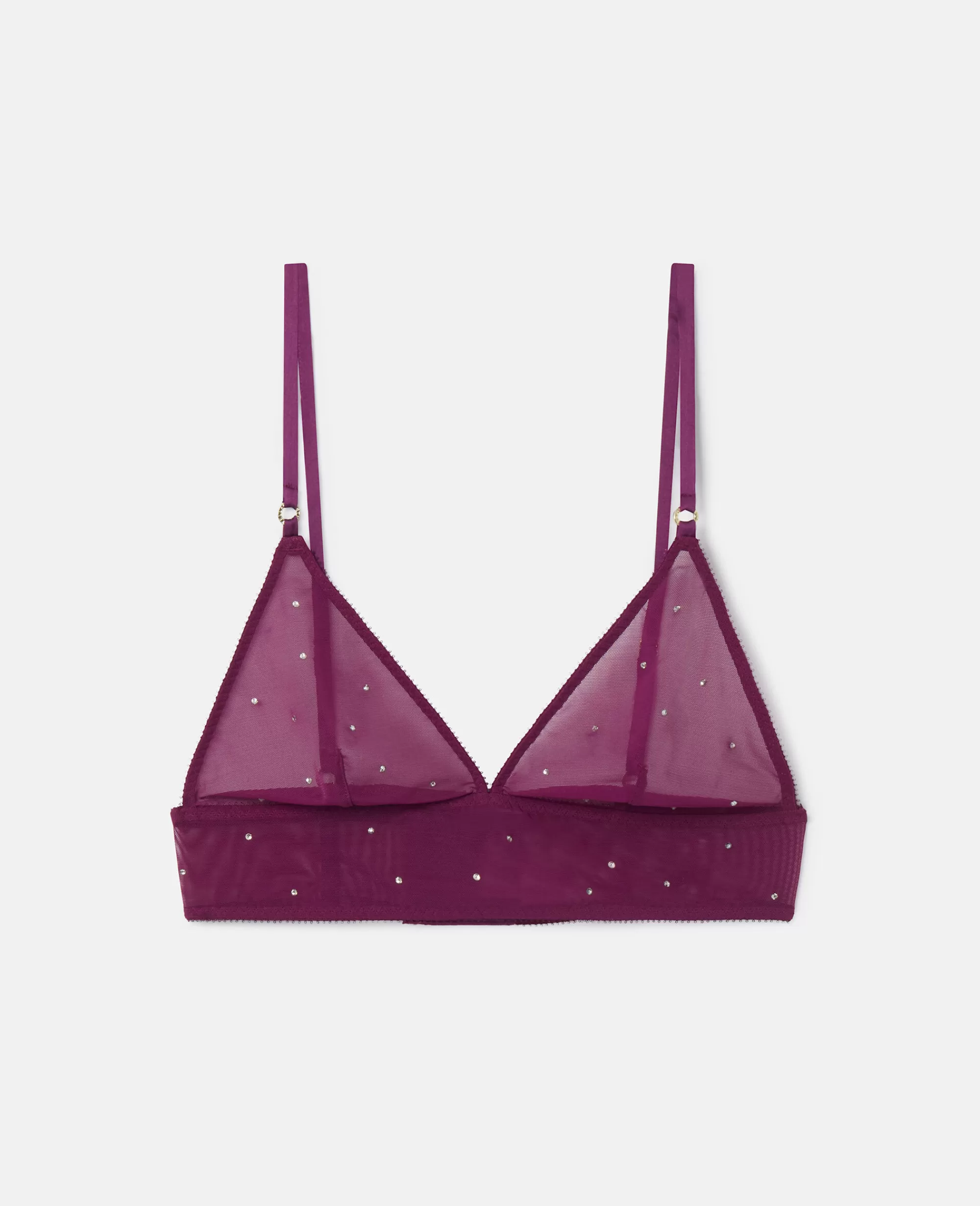 Donna Stella McCartney Lingerie E Sleepwear>Reggiseno In Mesh Con Coppa Morbida E Pois In Cristallo