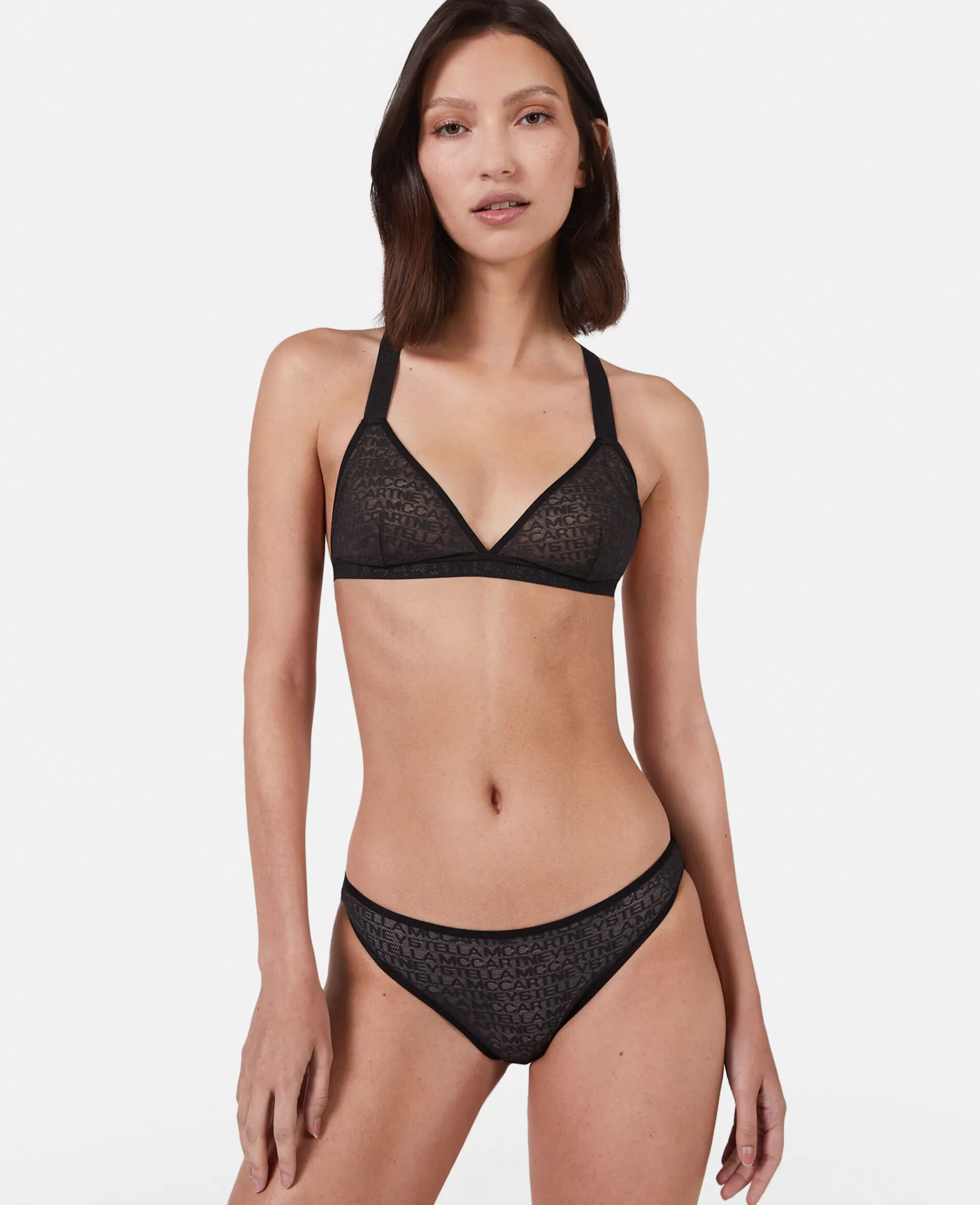 Donna Stella McCartney Lingerie E Sleepwear>Reggiseno In Rete Con Coppa Morbida E Monogramma