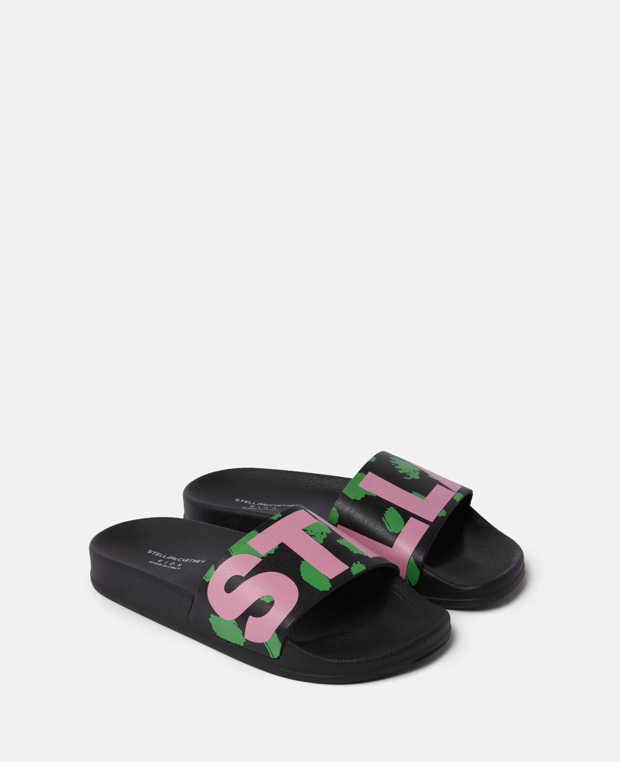 Bambini Stella McCartney Scarpe E Accessori>Sabot Slider Con Logo Stella Macchie Camouflage