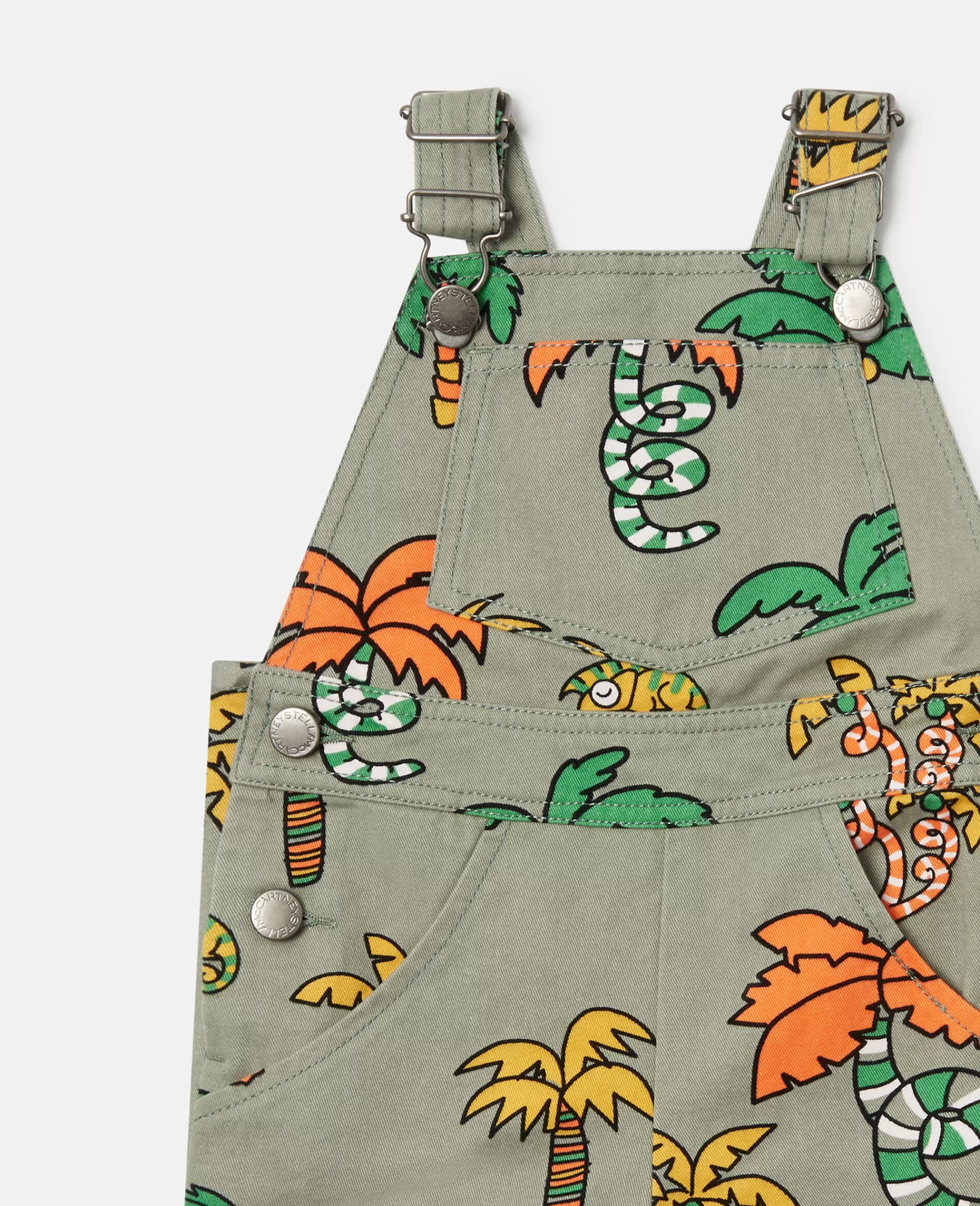 Bambini Stella McCartney Vestiti E Tutine>Salopette Con Stampa Palme E Geco