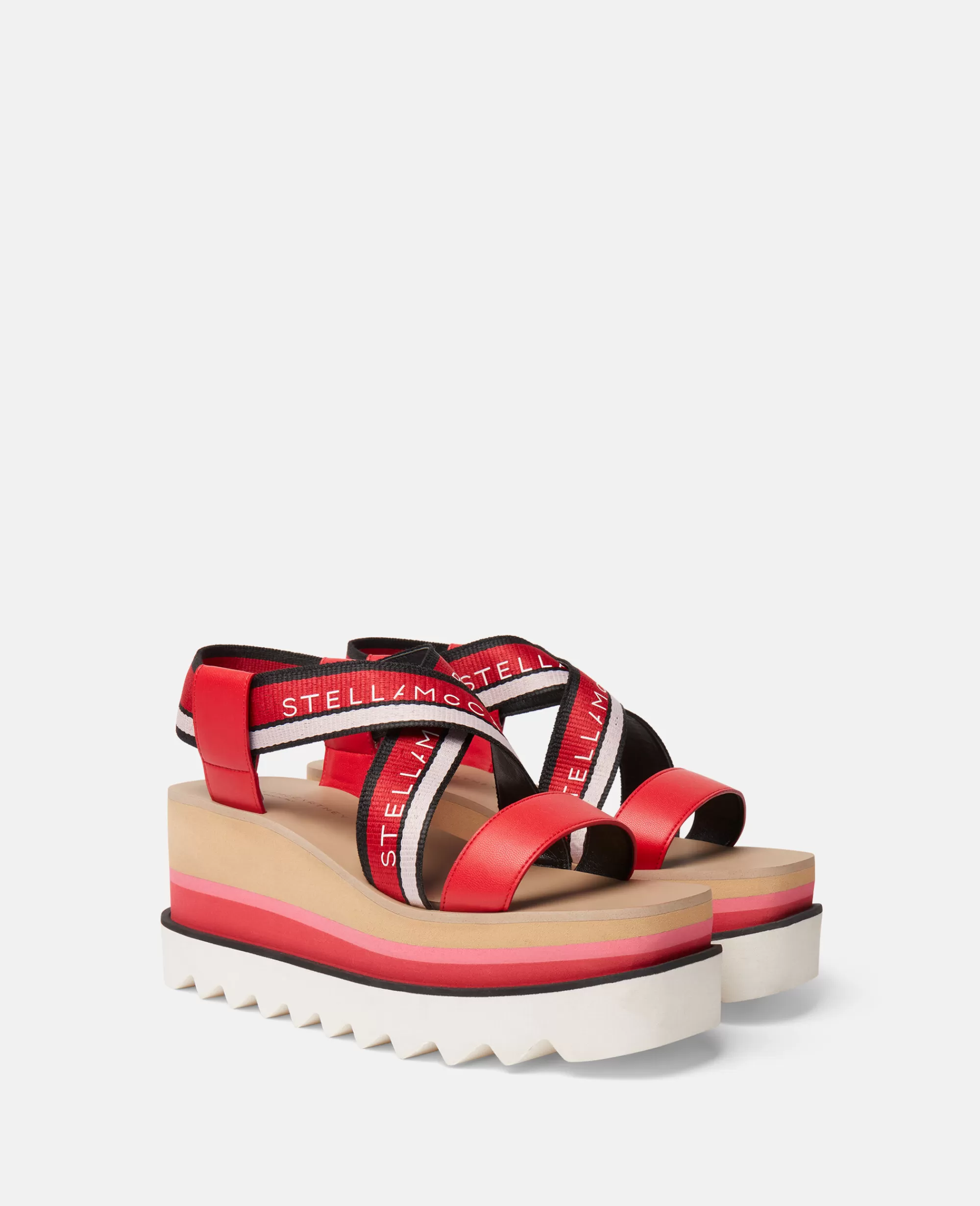 Donna Stella McCartney Zeppe>Sandali Con Plateau A Righe Sneakelyse