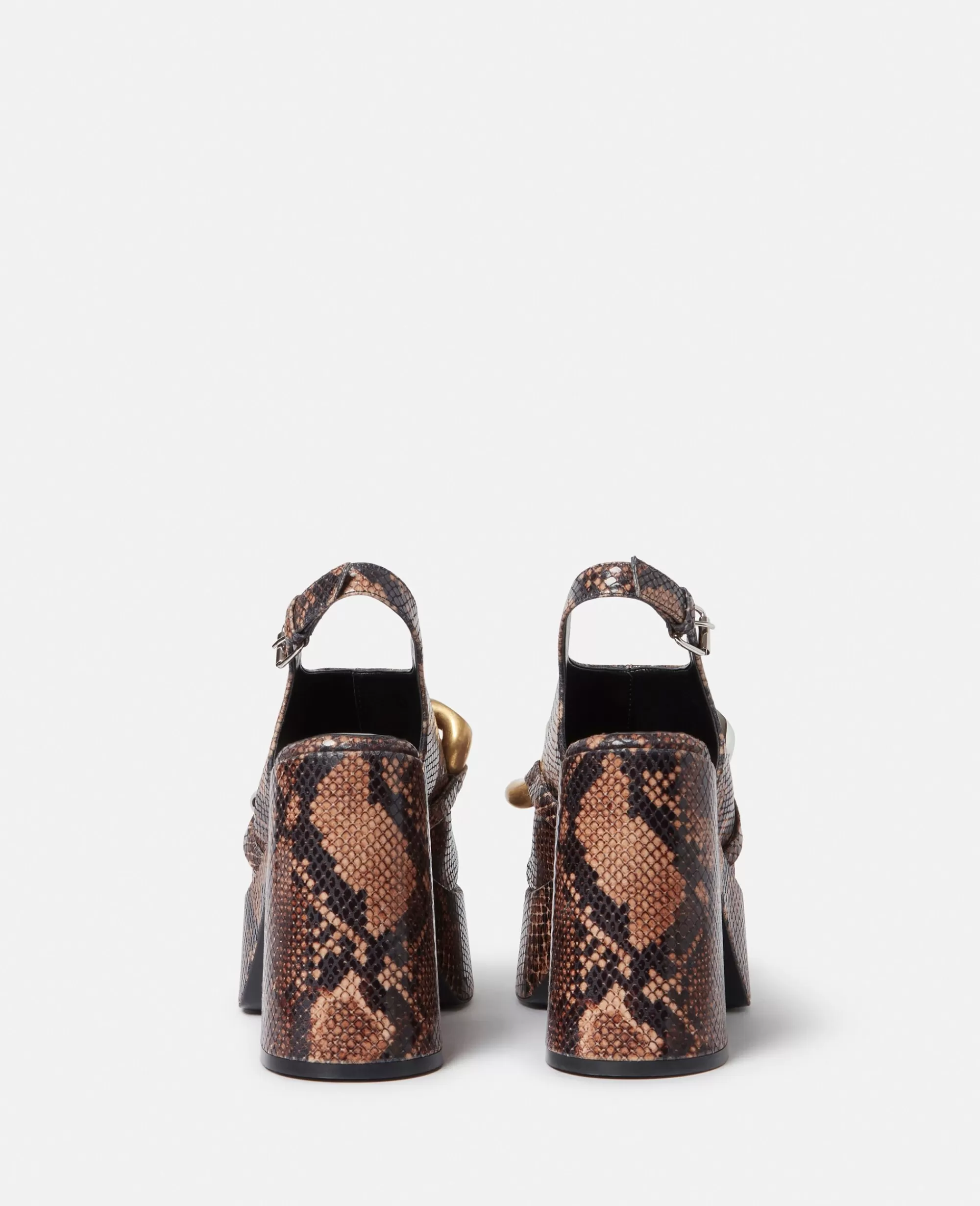 Donna Stella McCartney Decollete>Sandali Con Zeppa E Catena In Alter Python Skyla