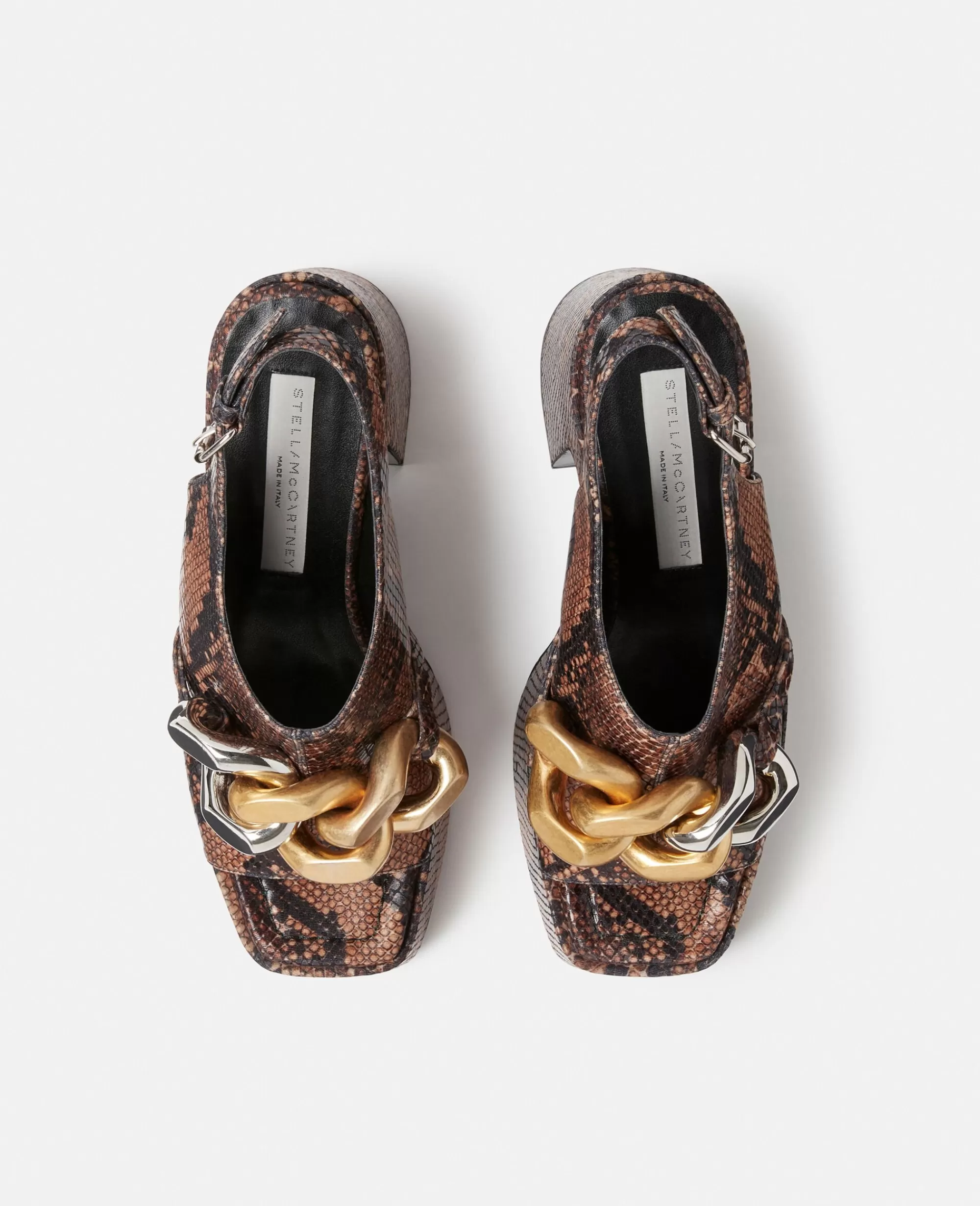 Donna Stella McCartney Decollete>Sandali Con Zeppa E Catena In Alter Python Skyla