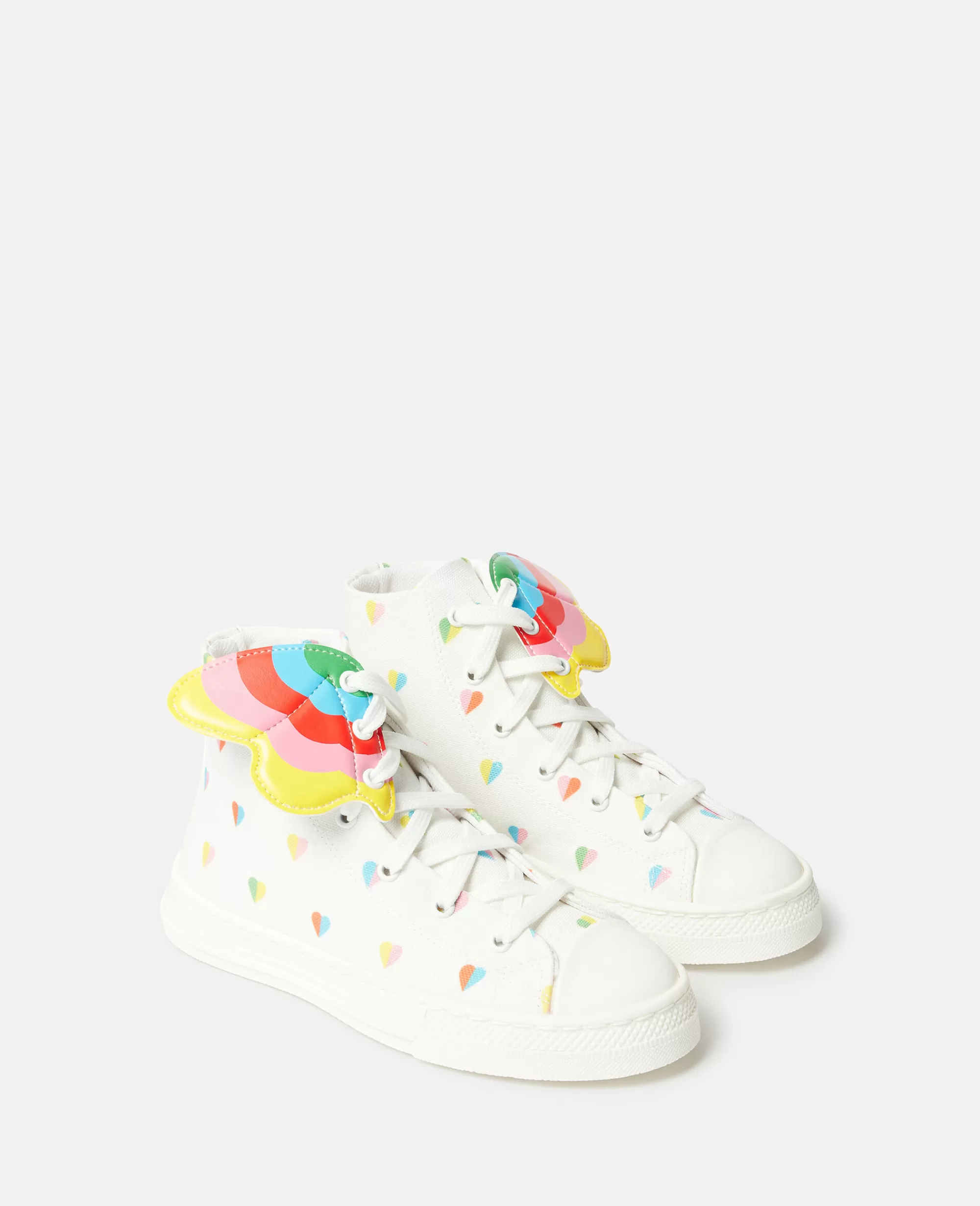 Bambini Stella McCartney Scarpe E Accessori>Scarpe Da Ginnastica Alte Con Stampa A Cuore E Ali