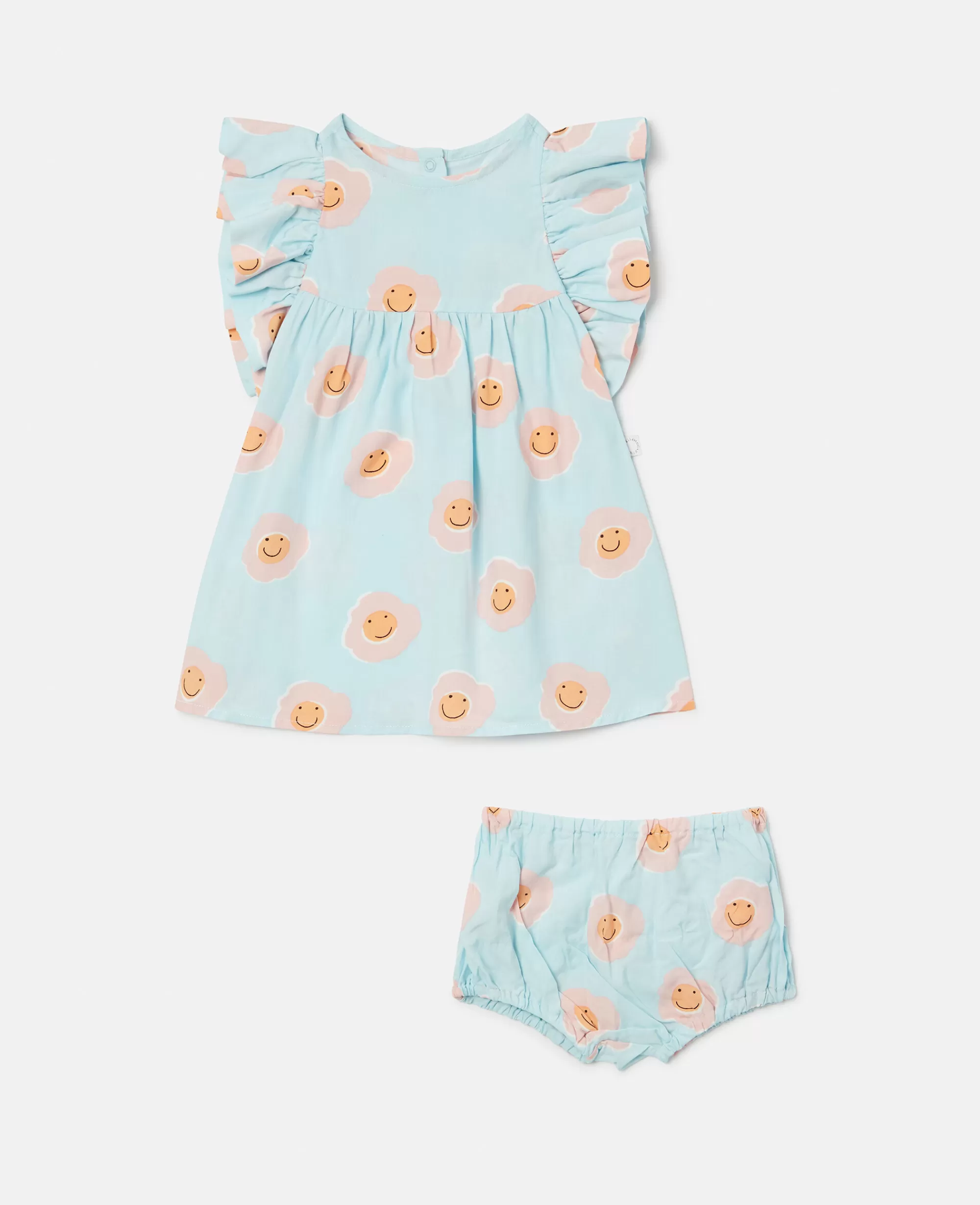 Bambini Stella McCartney Vestiti E Tutine>Set Vestitino E Bloomer Con Stampa Fiore Sorridente
